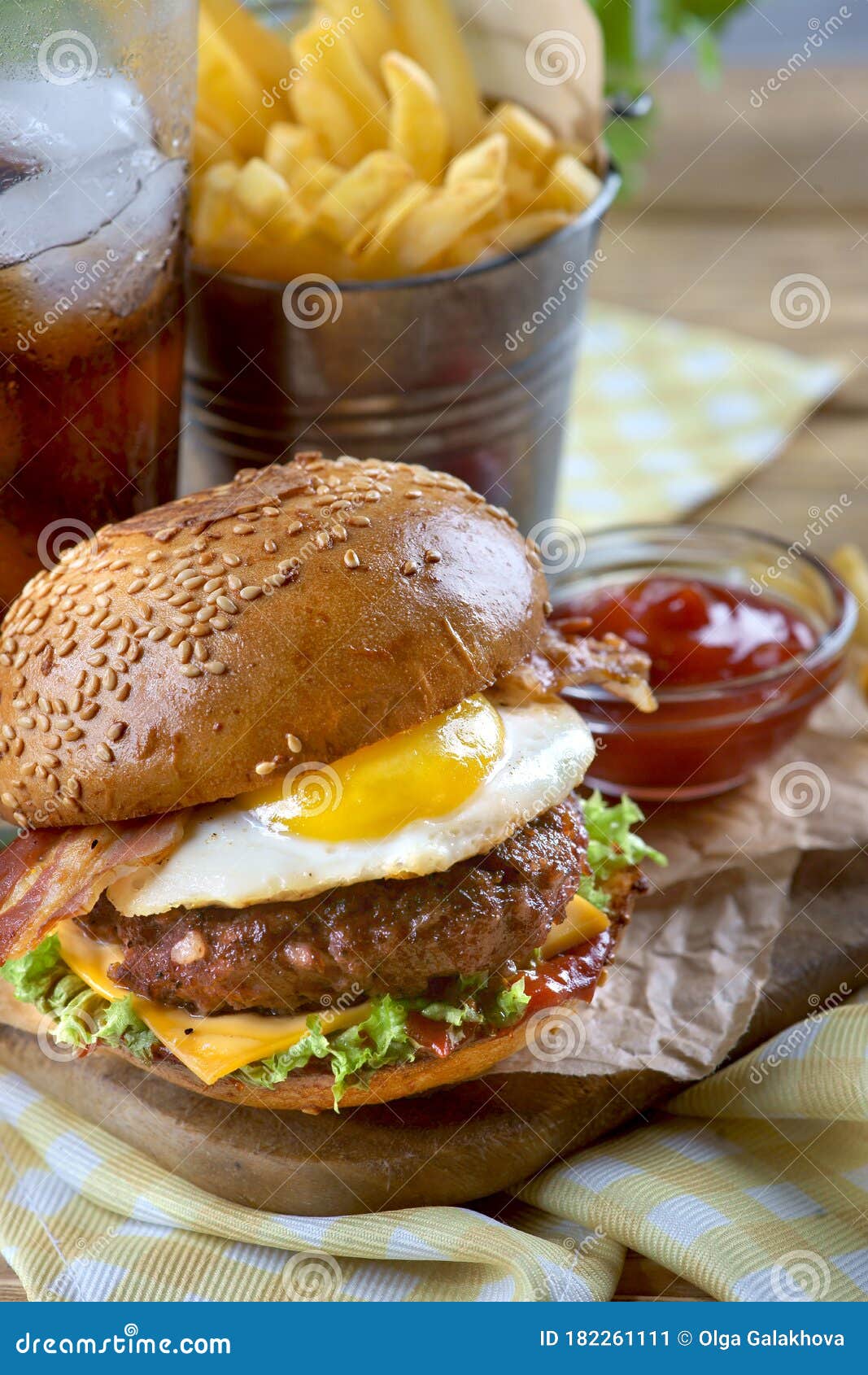 Cheeseburger with Egg and Bacon Stock Image Image of onion, meal