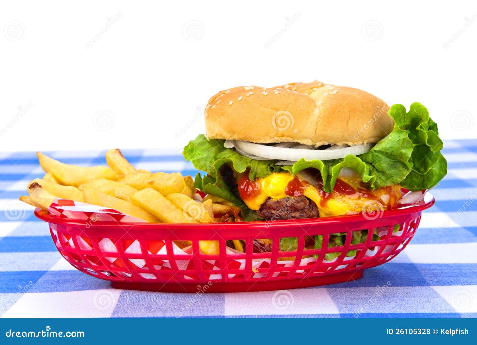 Cheeseburger And Fries Stock Photo Image Of Lunch Ketchup 26105328