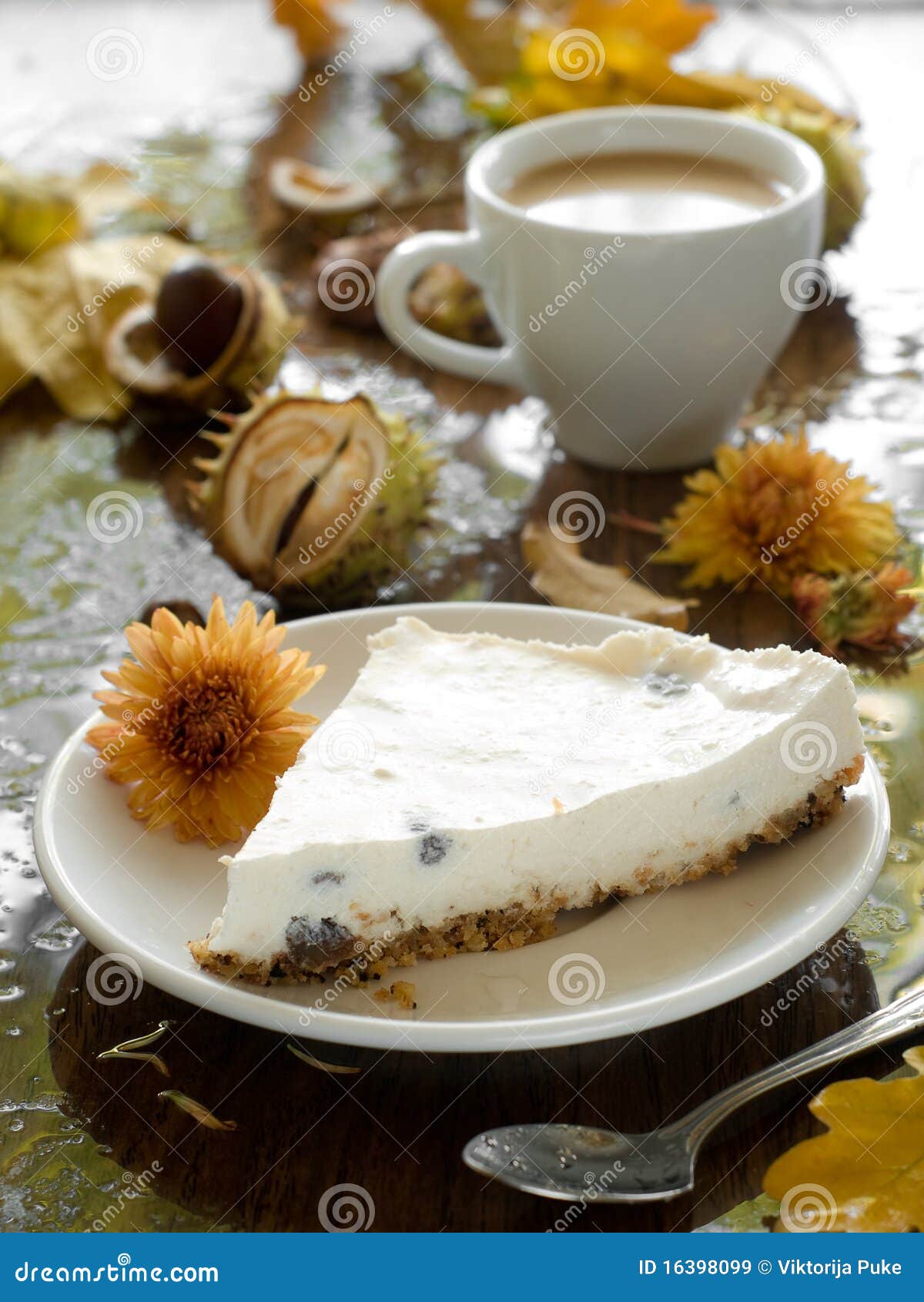 Cheesecake with coffee stock image. Image of white, pastry 16398099