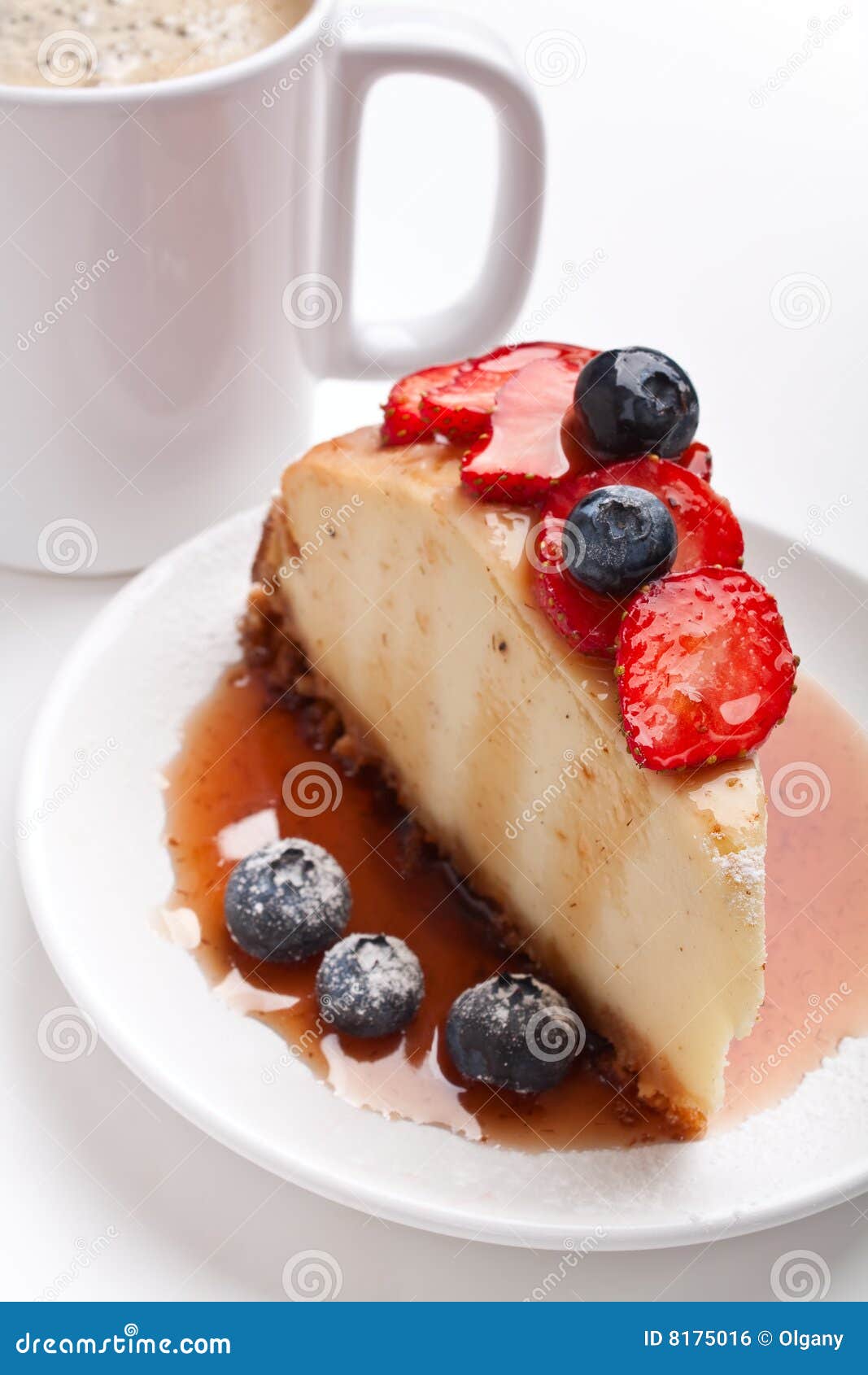 Cheesecake and coffee stock photo. Image of cream, blue 8175016