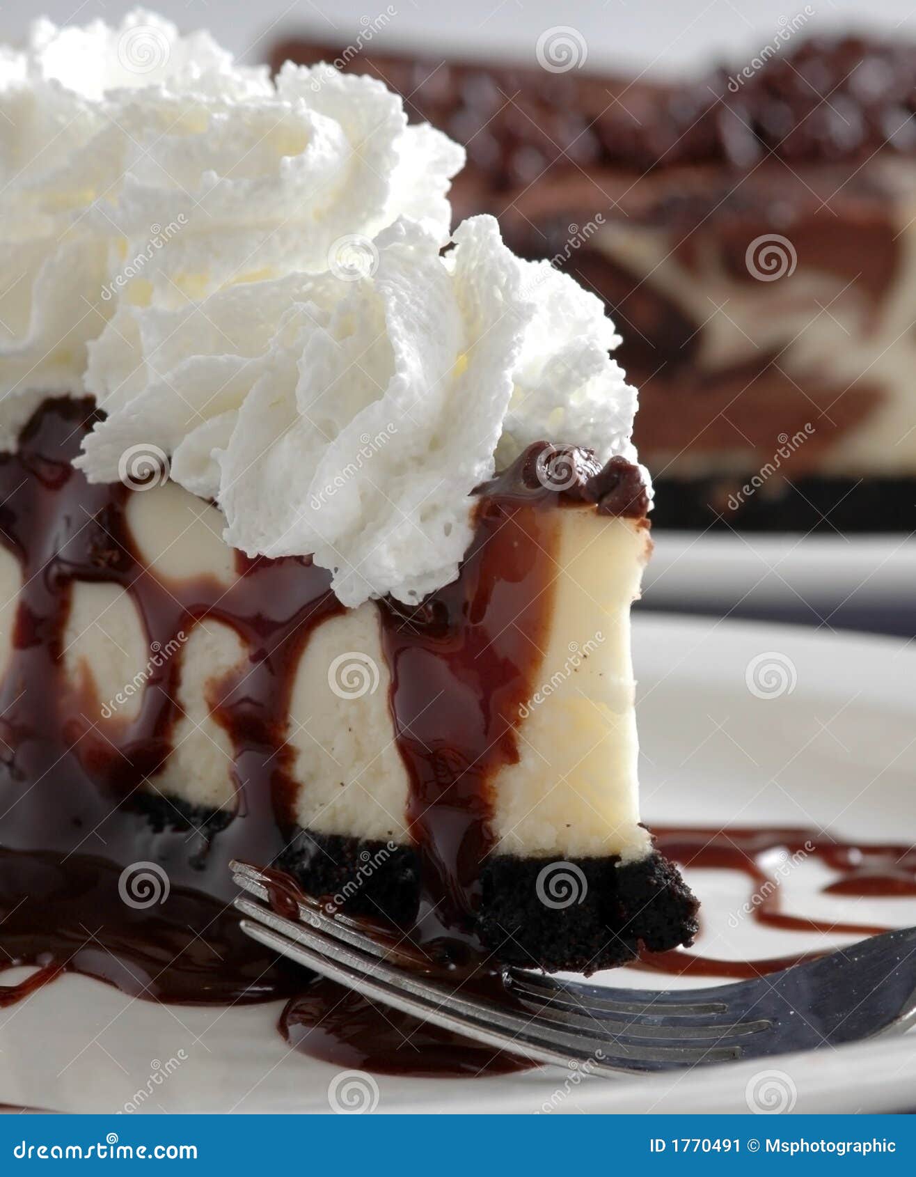 Cheesecake with Whipped Cream Stock Image Image of fattening, syrup