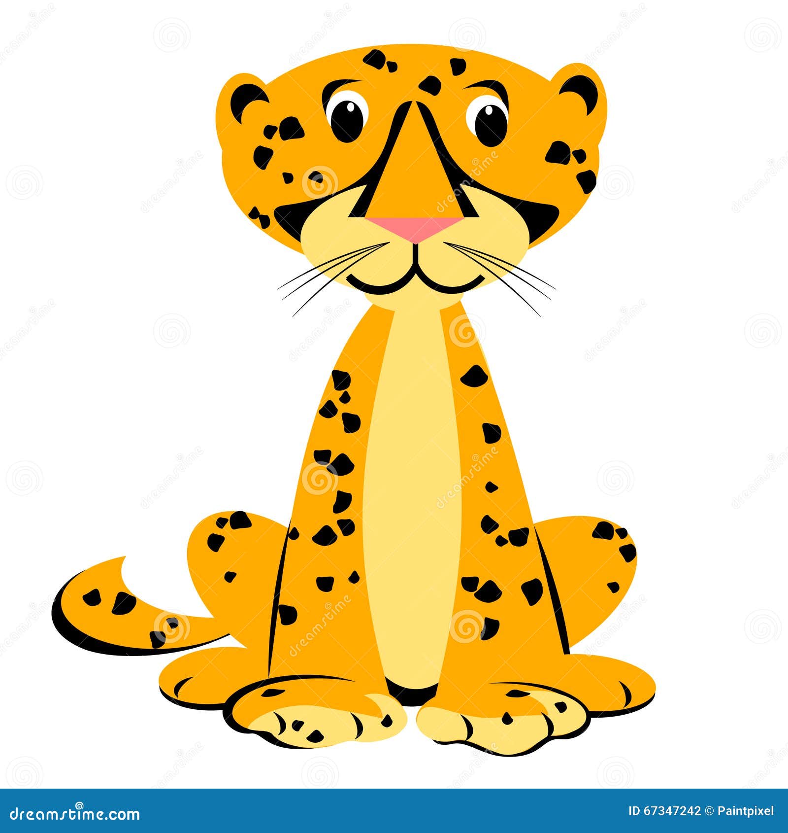 Cheetah Cartoon Clipart stock vector. Illustration of sitting - 67347242