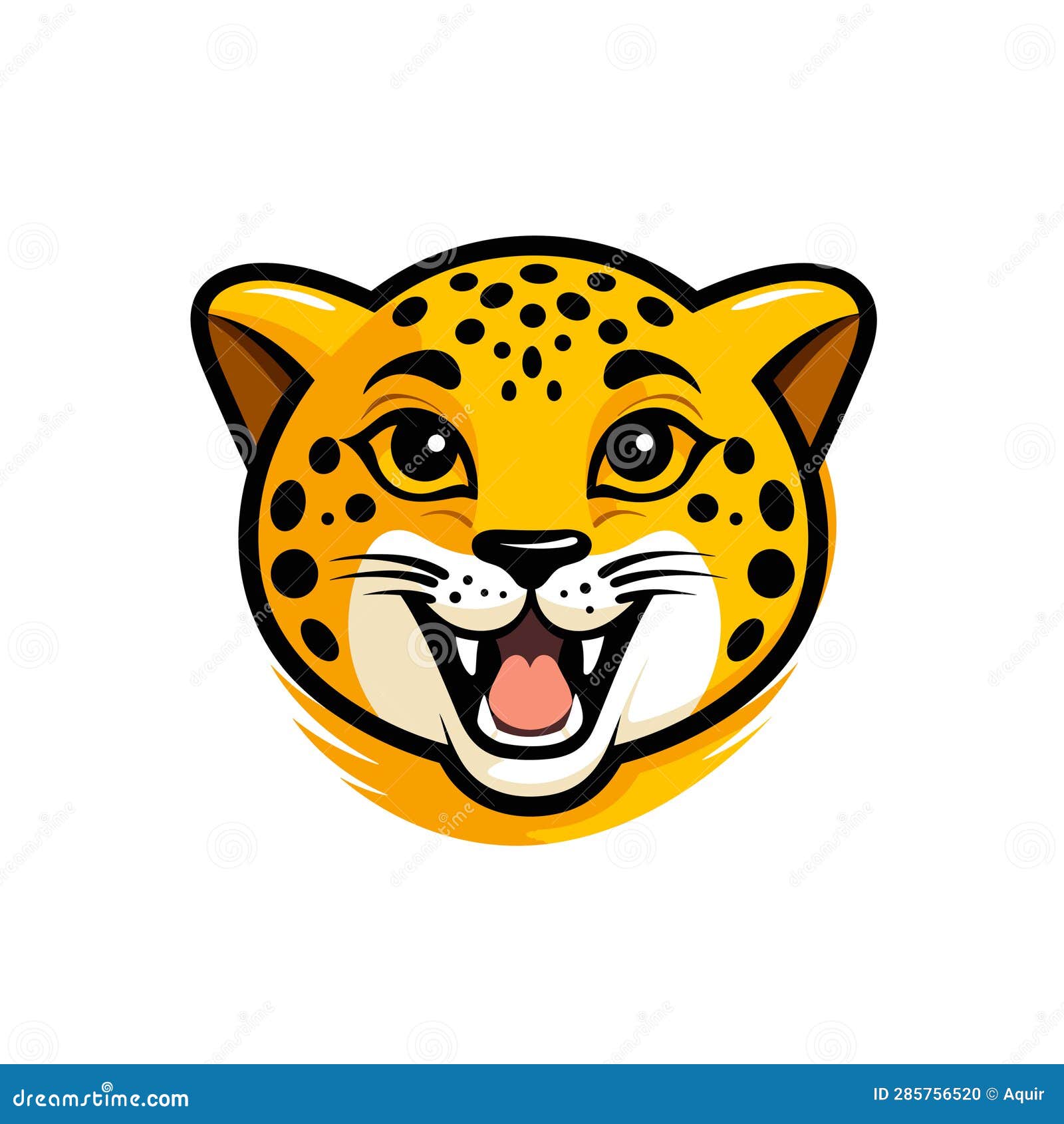 Cheetah. Cheetah Hand-drawn Comic Illustration. Cute Vector Doodle ...