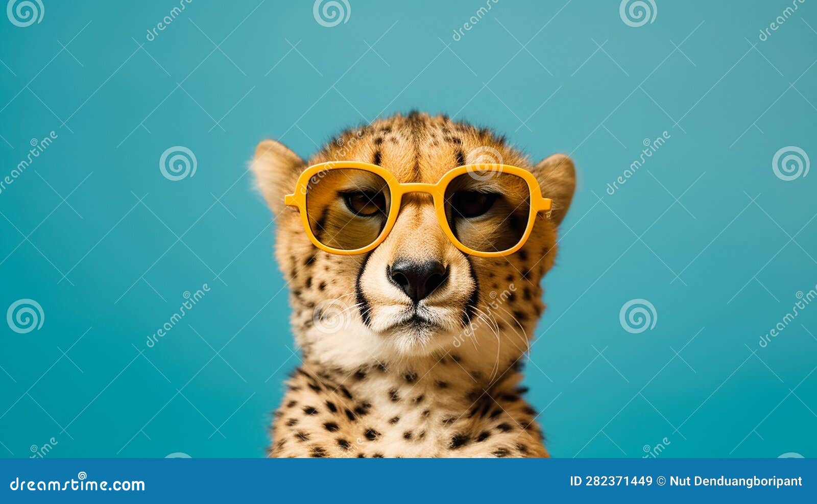 Generative AI, Sleek Cheetah in Sunglasses: a Stylish Encounter Stock ...