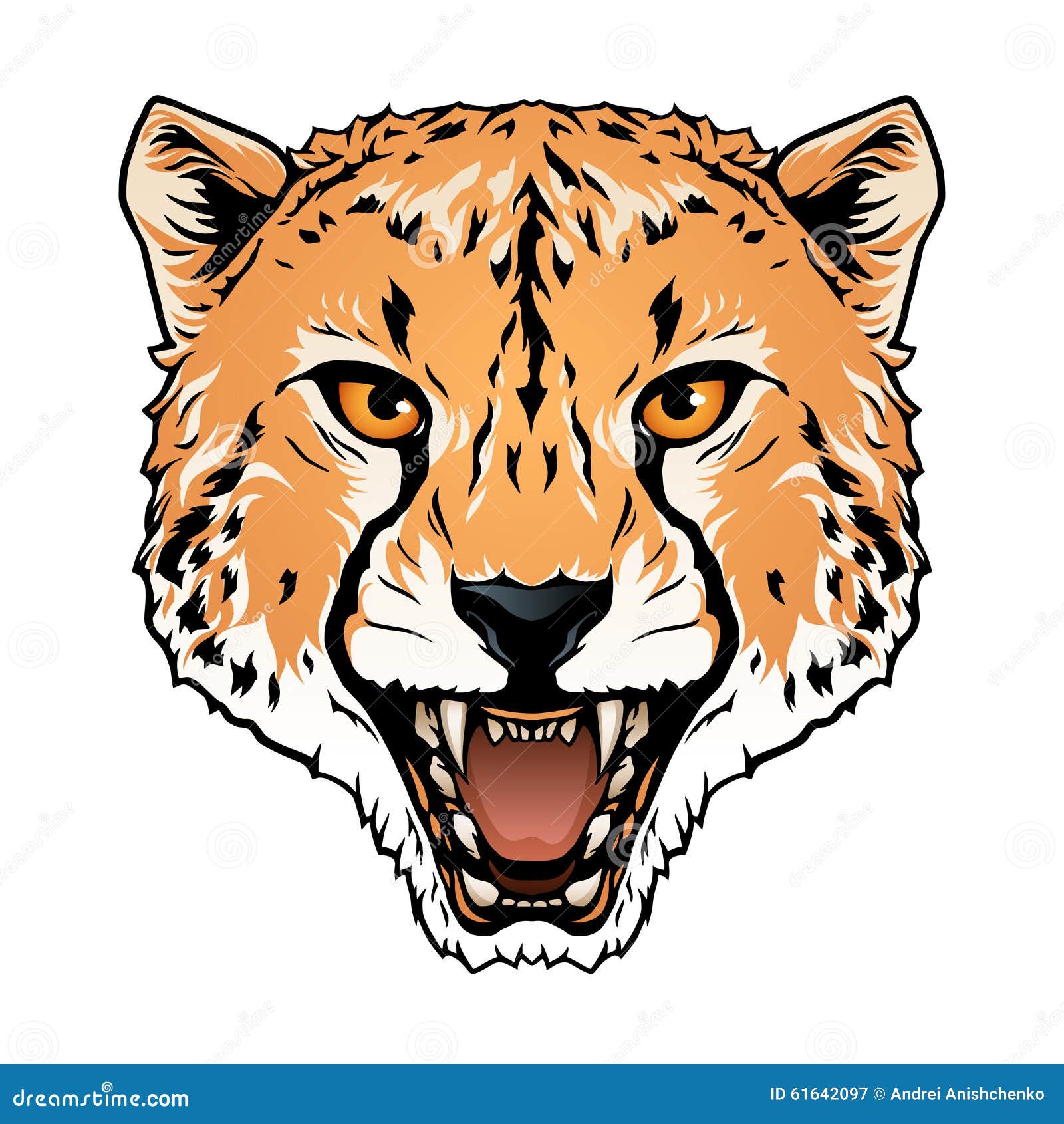 Cheetah head stock vector. Illustration of african, animal 61642097