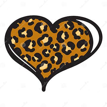 Cheetah Heart Print Vector Object Isolated on White. Stock Vector ...