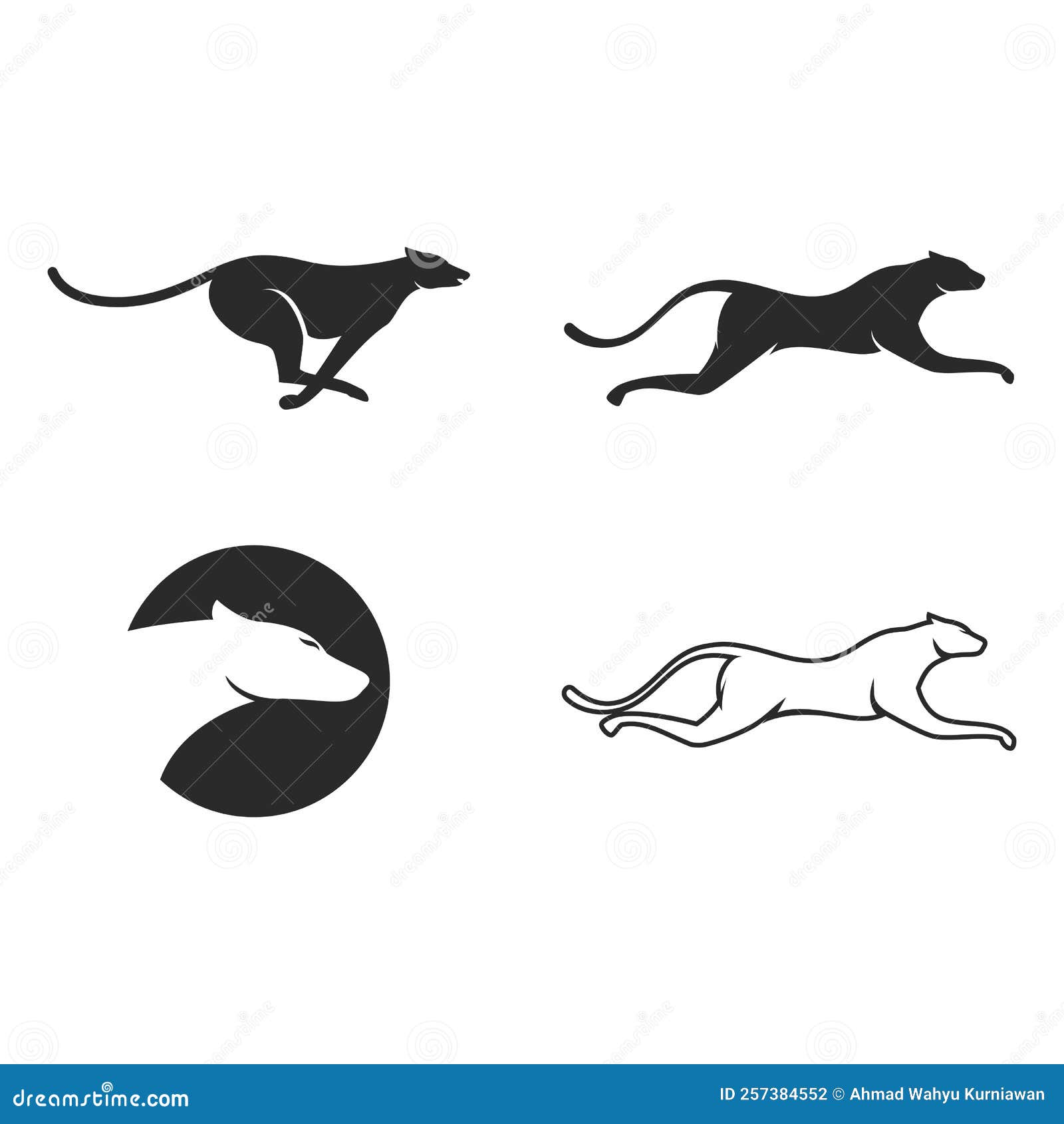 cheetah logo design vector. with the style of technology. Stock Vector