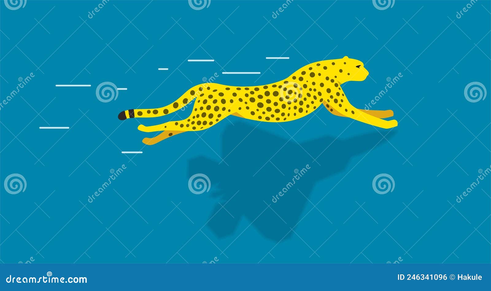 cheetah running with shadow of fighter plane