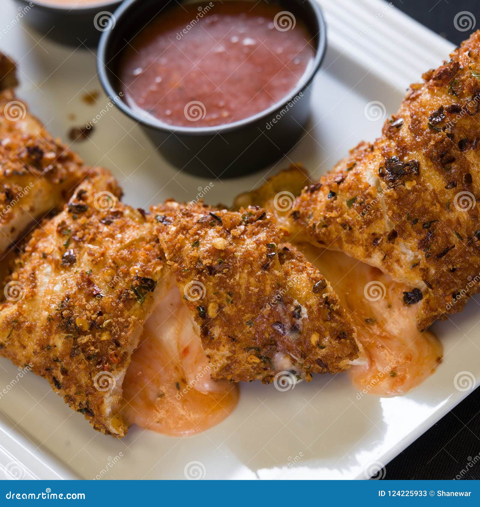 Cheezy Breadstick with Tomatoe Sauce Stock Image Image of delicious