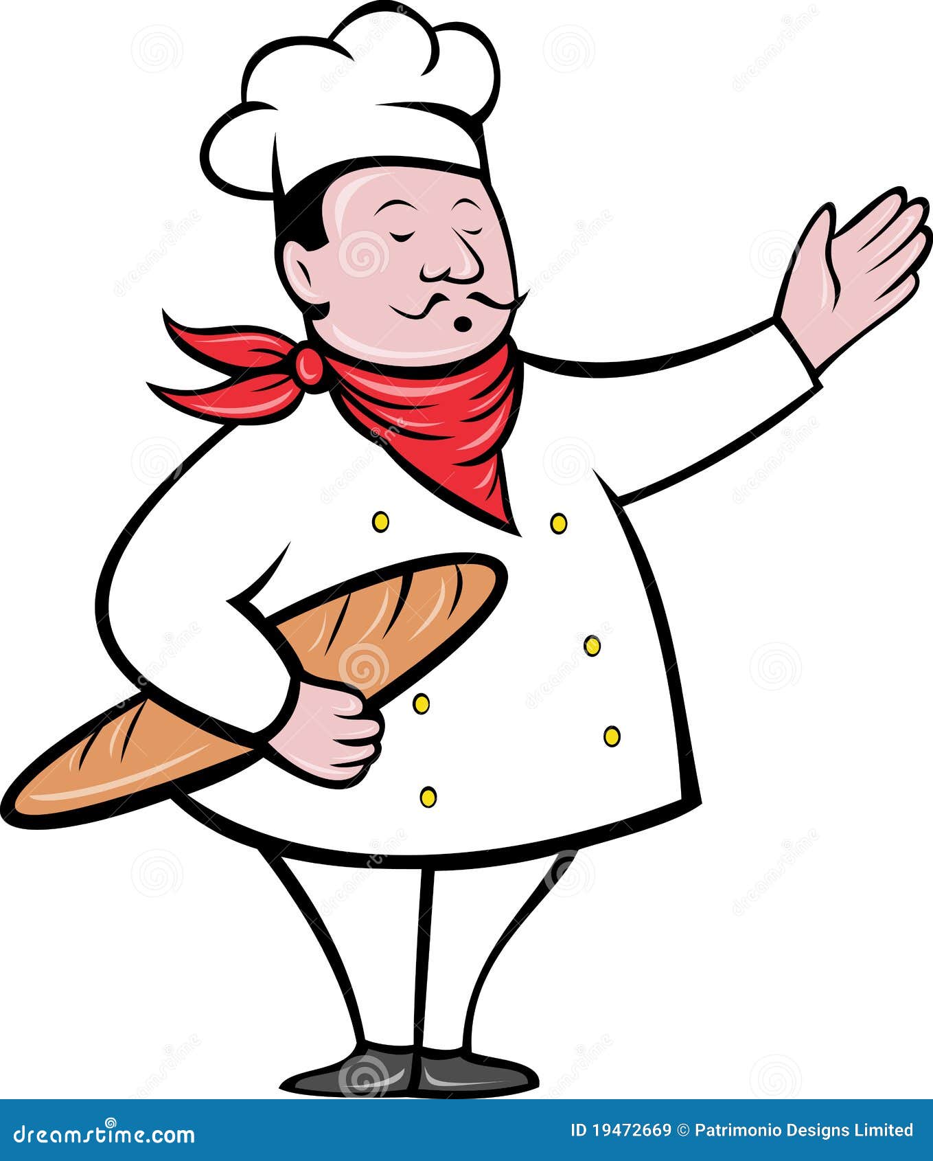 Baker With Bread Cartoon Vector 90369095
