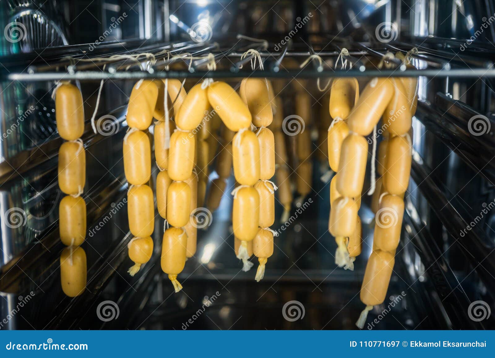 The Chef is Baking Smoked Sausage. Stock Image Image of oven, home 110771697