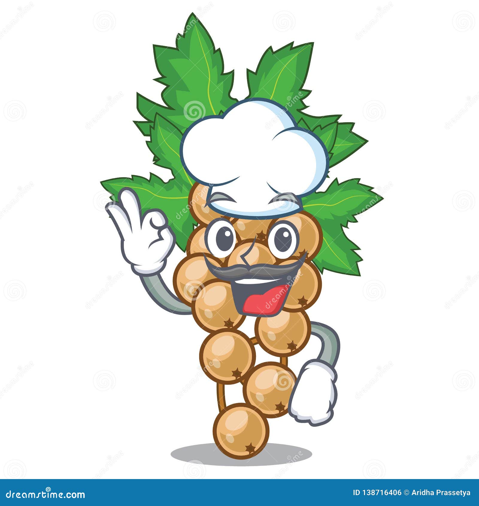 chef carrunt white on wooden cartoon table