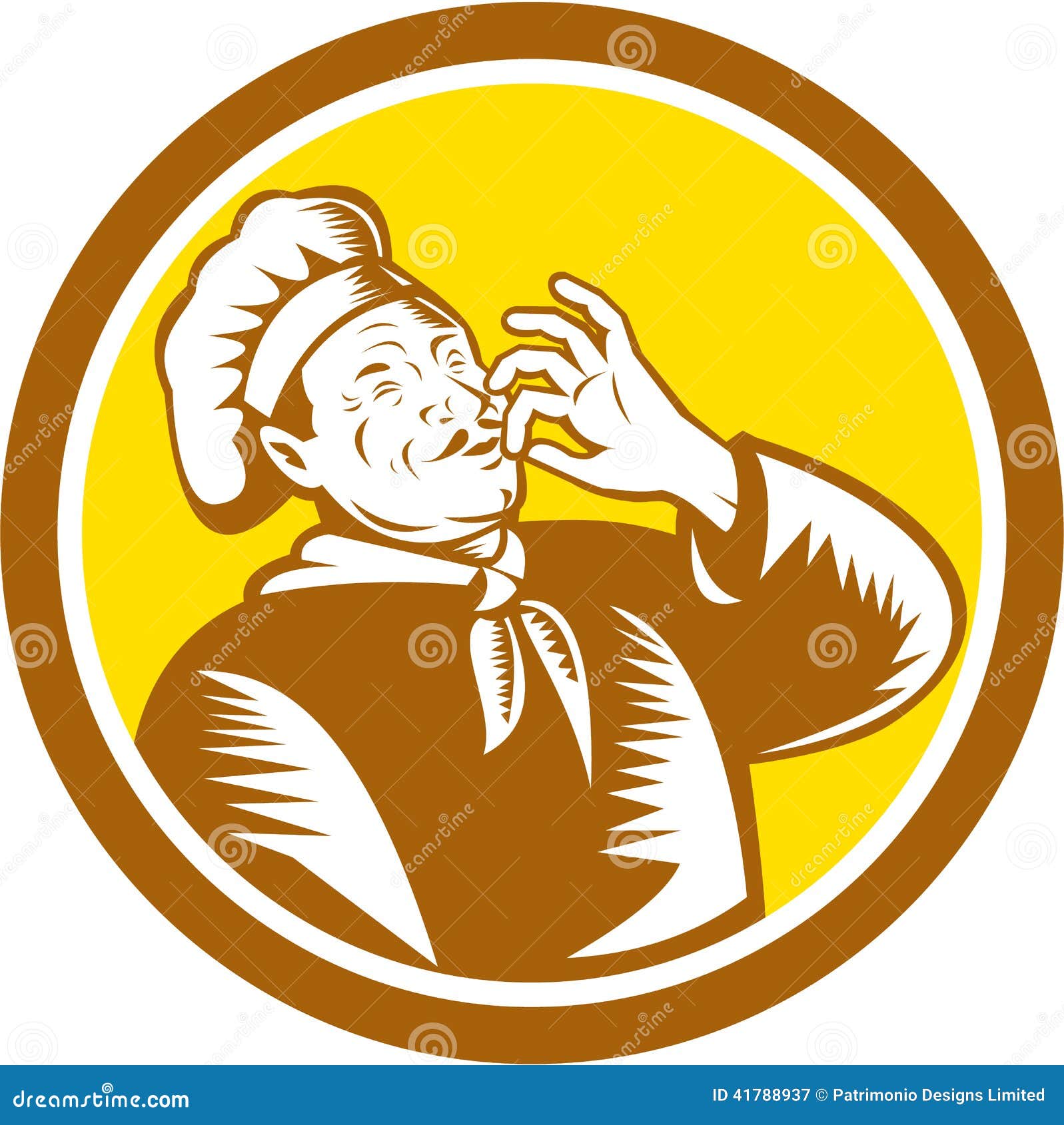 chef cook baker belissimo smiling circle retro