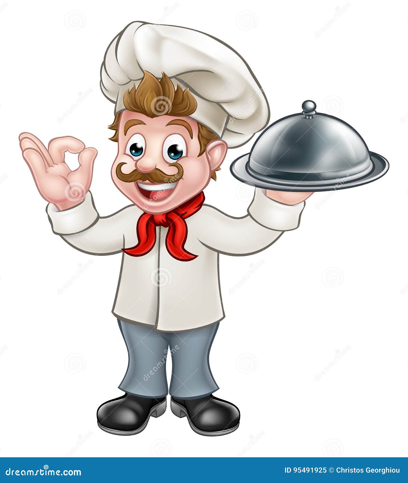 Chef Cook Cartoon Man stock vector. Illustration of dinner - 95491925