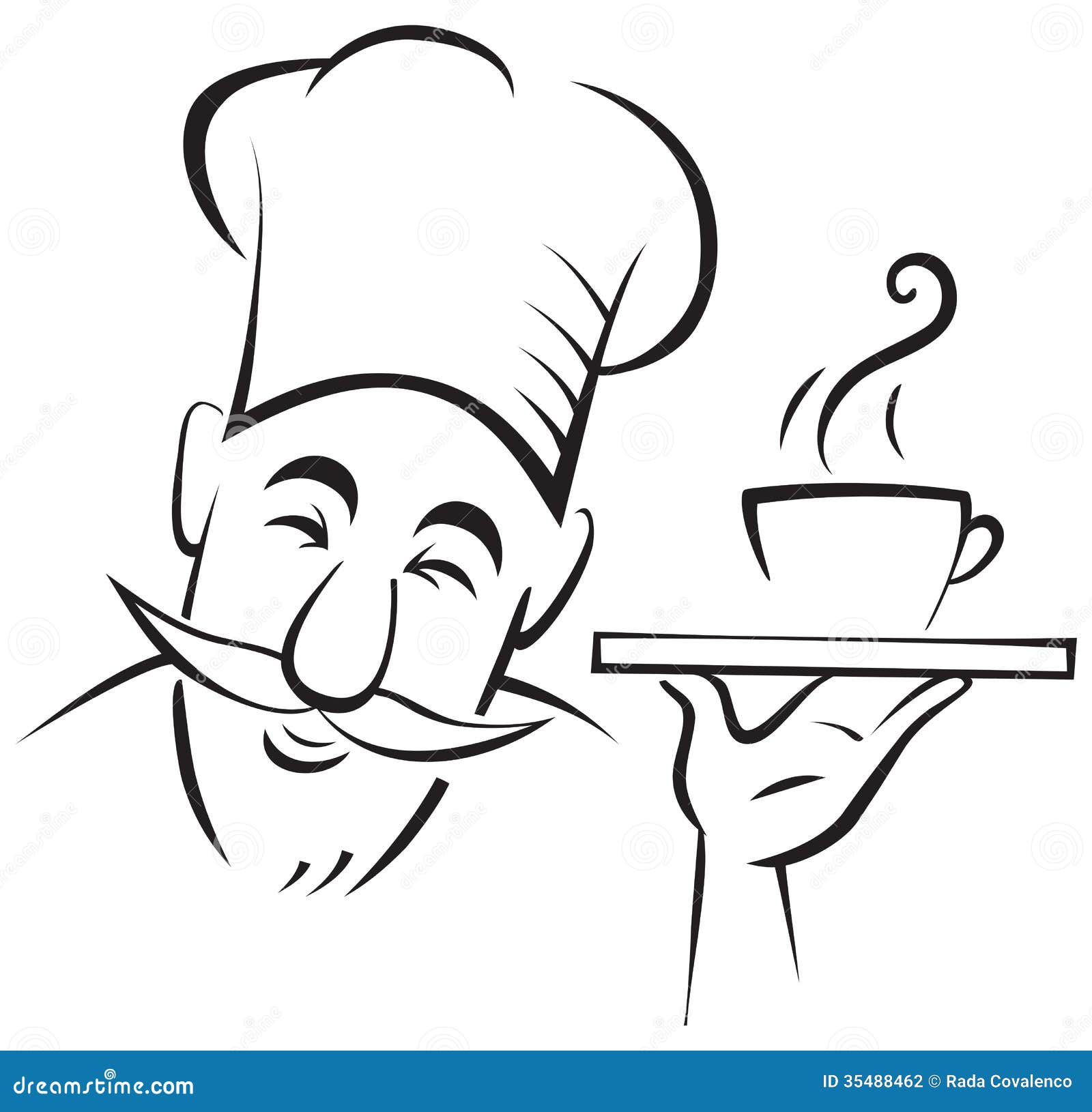 Chef cook contour stock vector. Illustration of line - 35488462