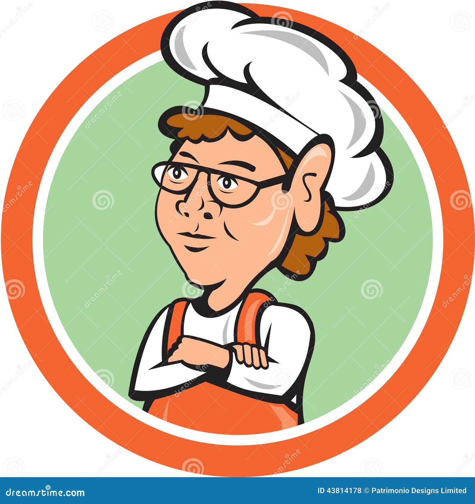 Download Chef Cook Female Arms Folded Circle Cartoon Stock Vector - Image: 43814178