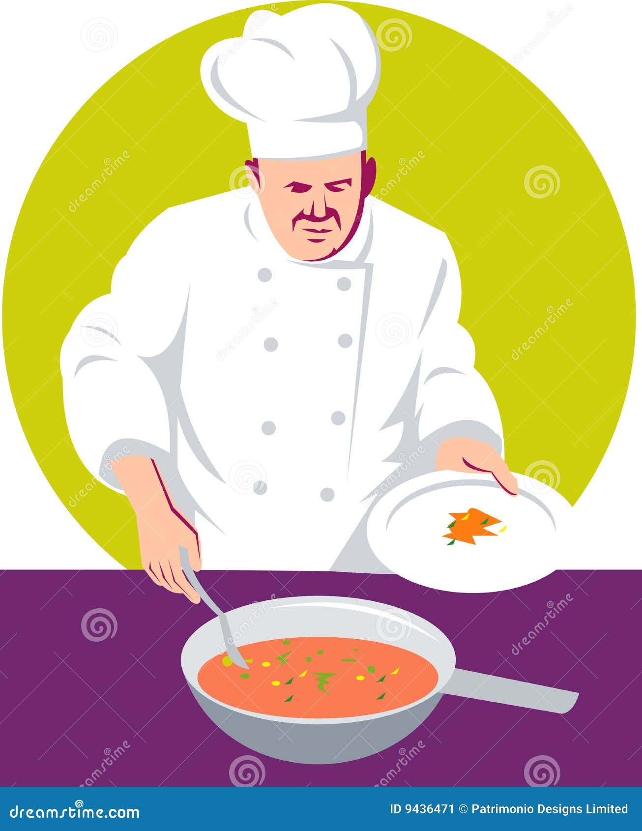 Chef cooking stock vector. Illustration of vector, plate - 9436471