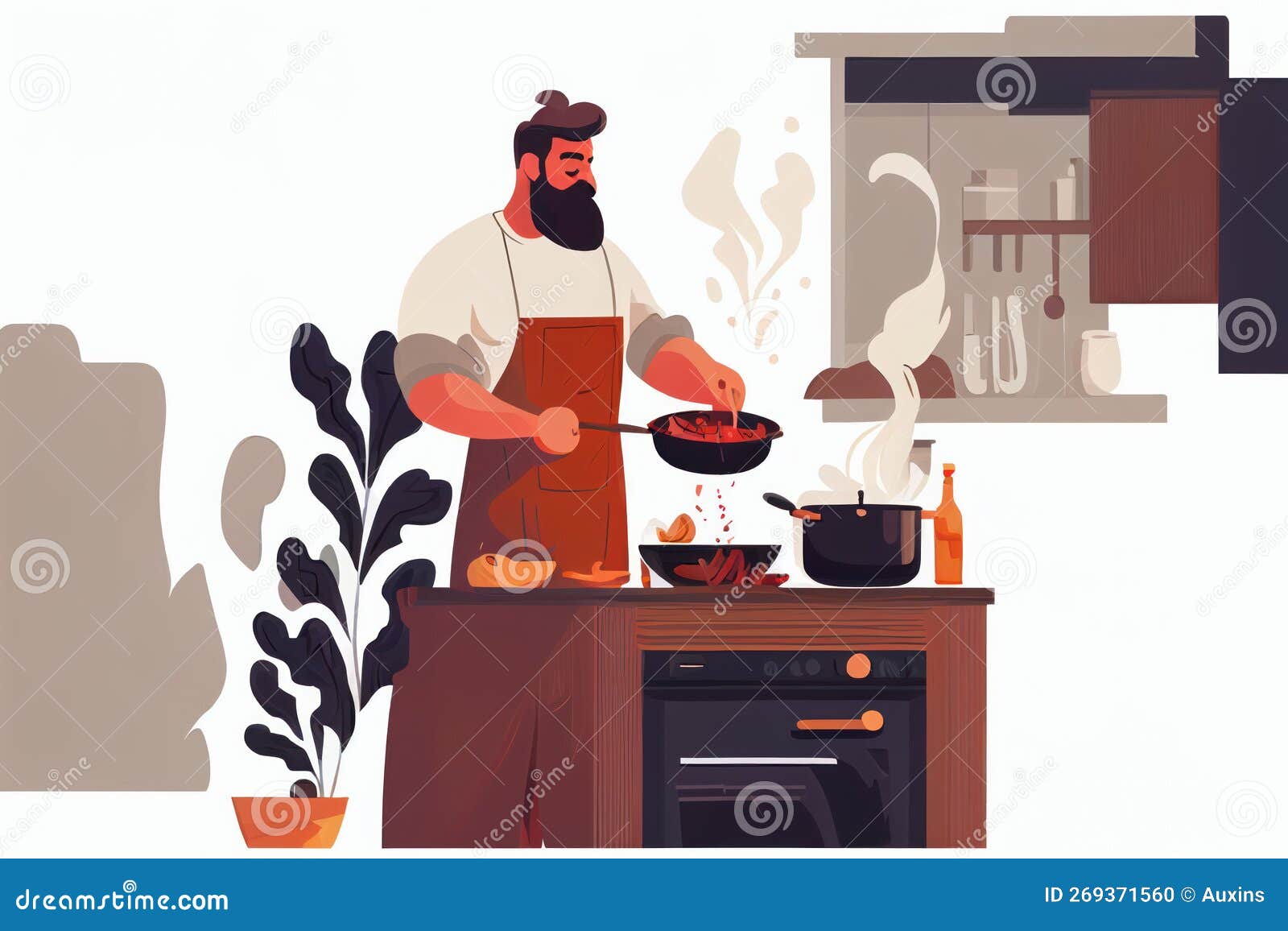 Chef Cooking with Fresh Vegetable for Healthy Food in Kitchen Created with Generative AI