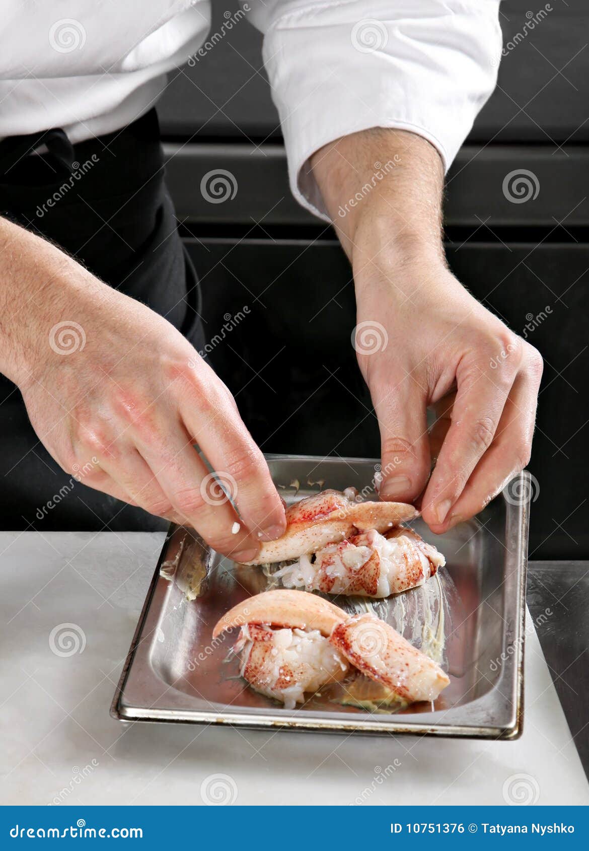 Chef cooking lobster stock photo. Image of kitchen, seafood 10751376
