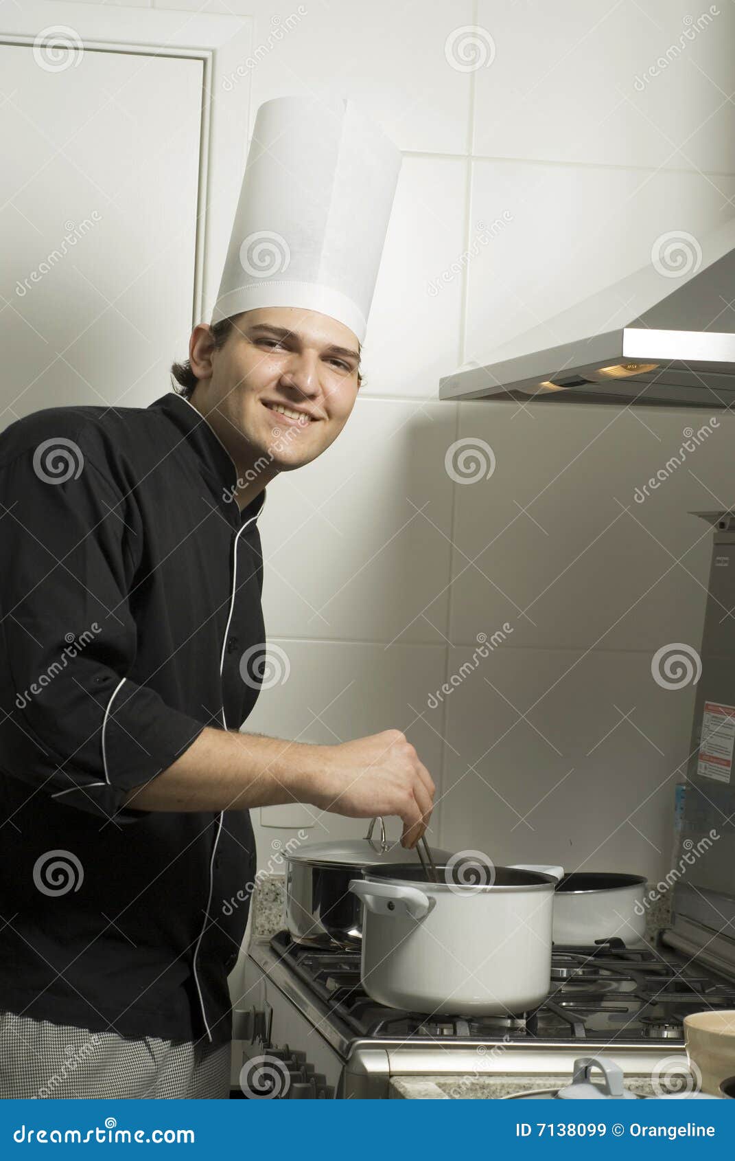 Chef Cooking on Stove stock image. Image of home, pans 7138099