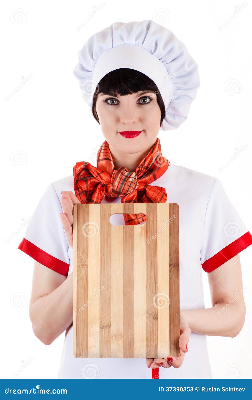 Chef with a cutting board stock image. Image of cook - 37390353