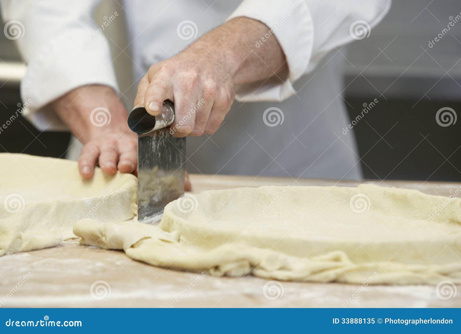 Chef Cutting Dough stock image. Image of simplicity, standing - 33888135