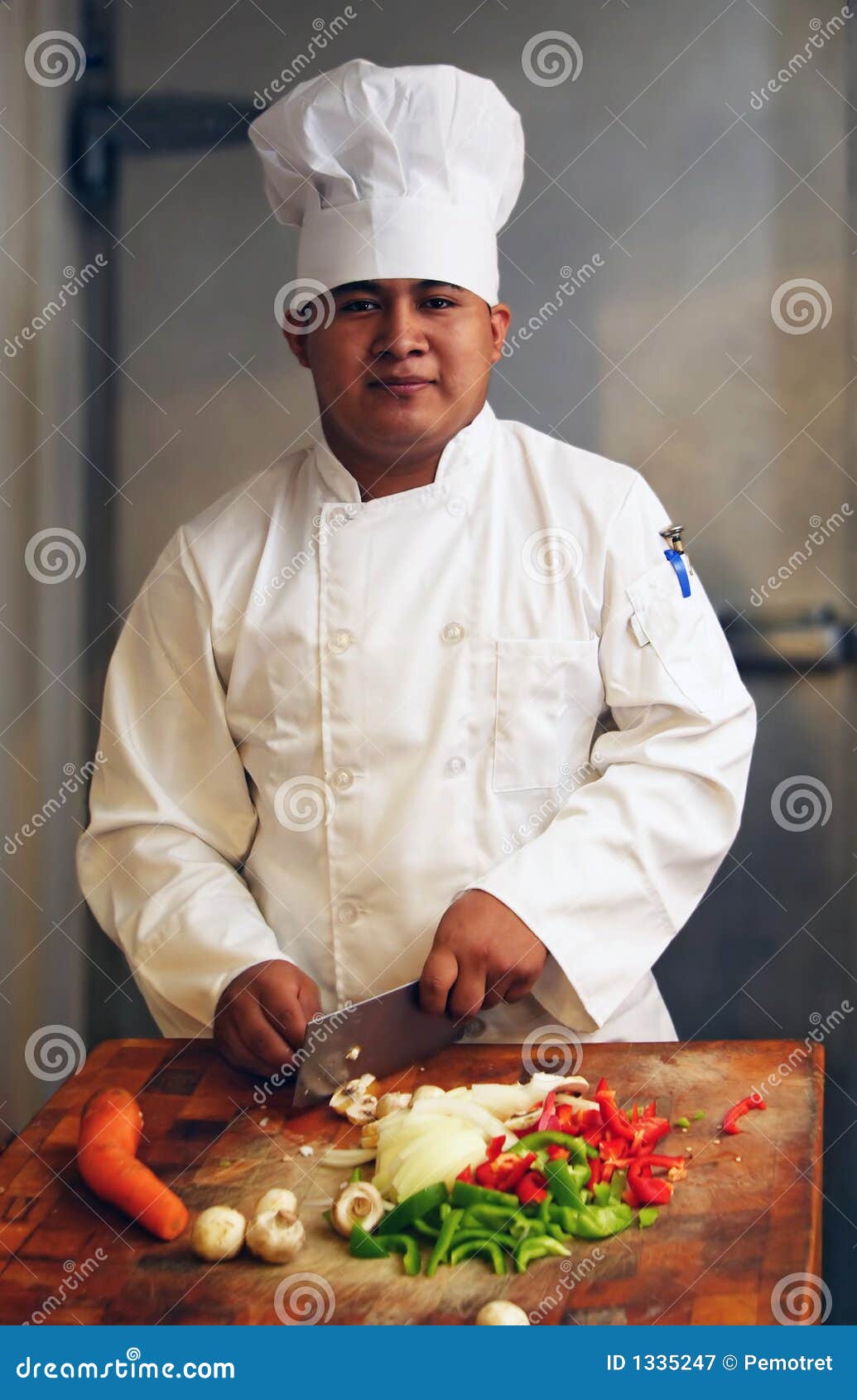 Chef Cutting Vegetables 2 stock image. Image of dish, person 1335247