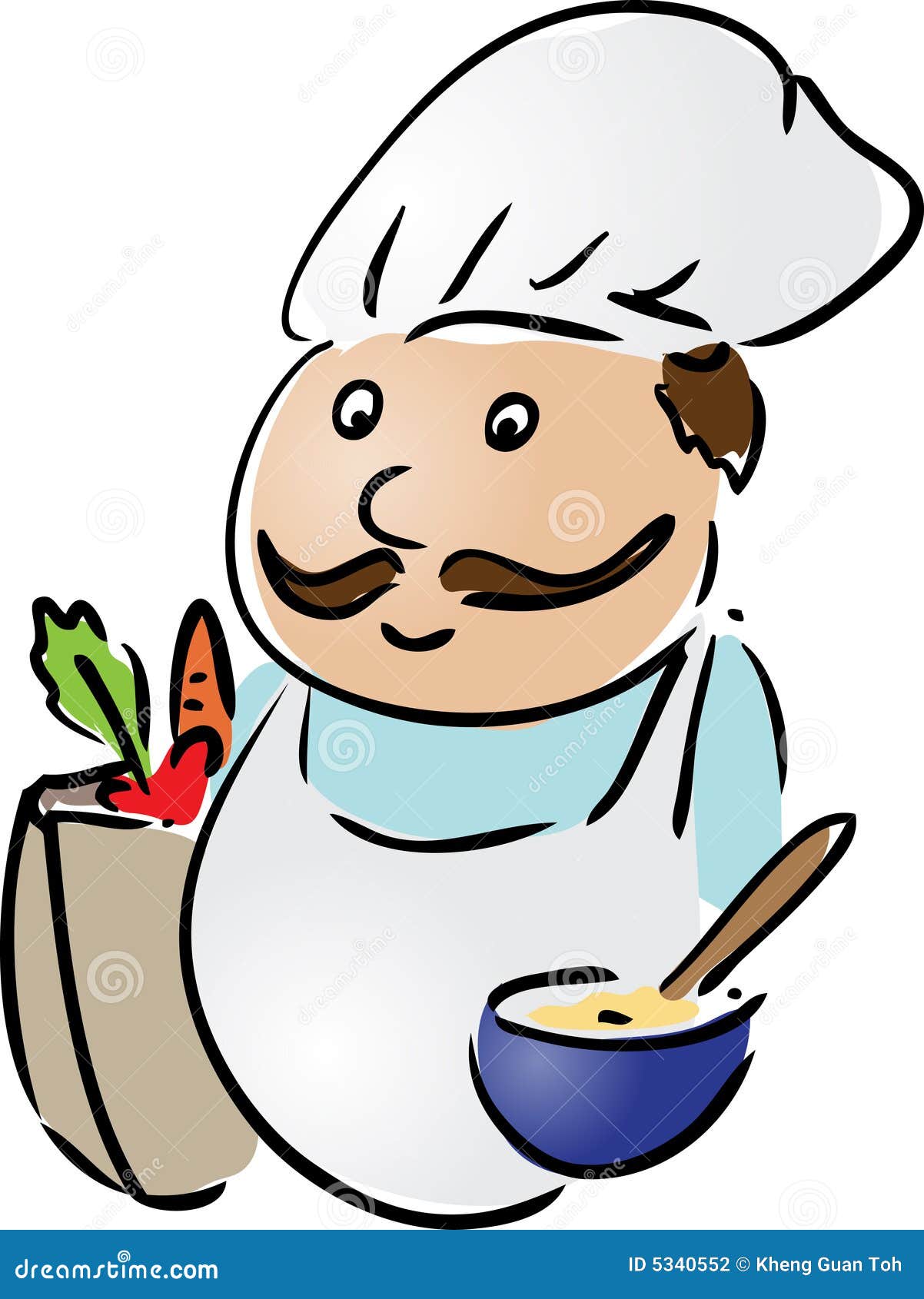 Chef with food stock vector. Illustration of posing, spatula - 5340552