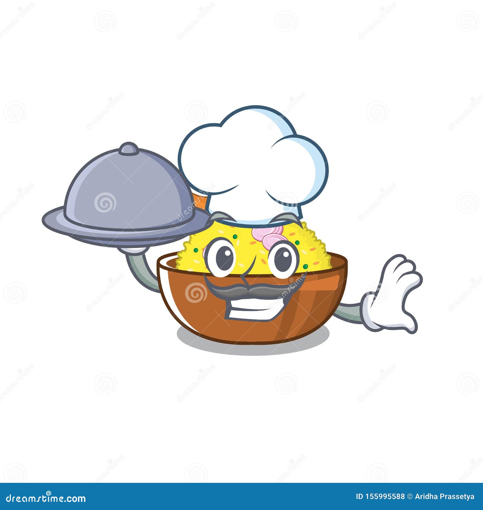Chef with Food Chicken Biryani Isolated in the Mascot Stock Vector -  Illustration of chef, character: 155995588