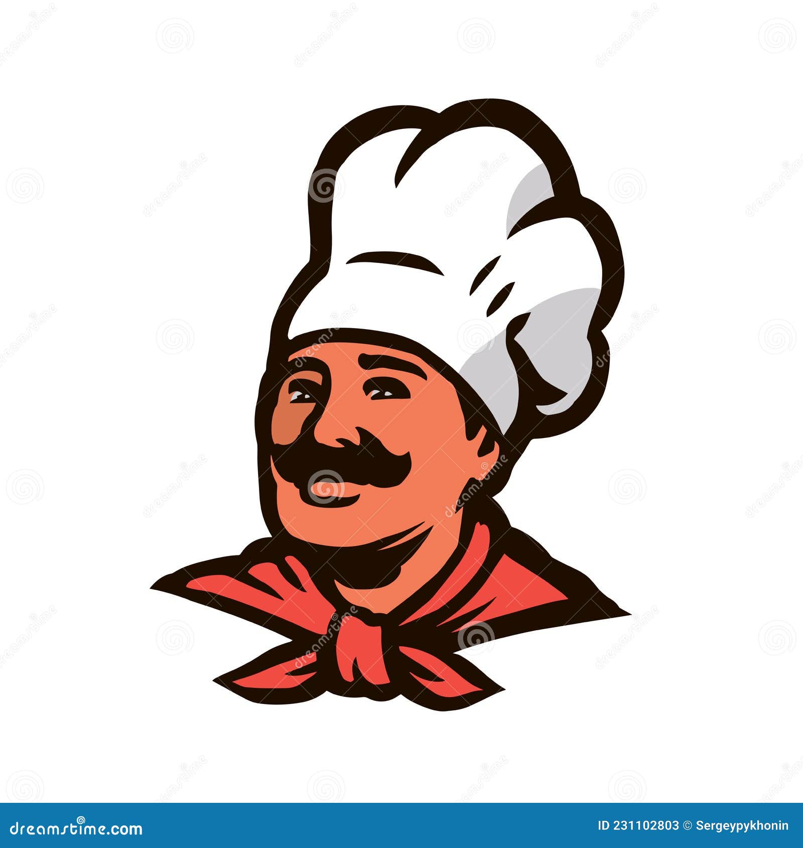 Chef Food Logo. Cartoon Style for Restaurant Vector Illustration Stock ...