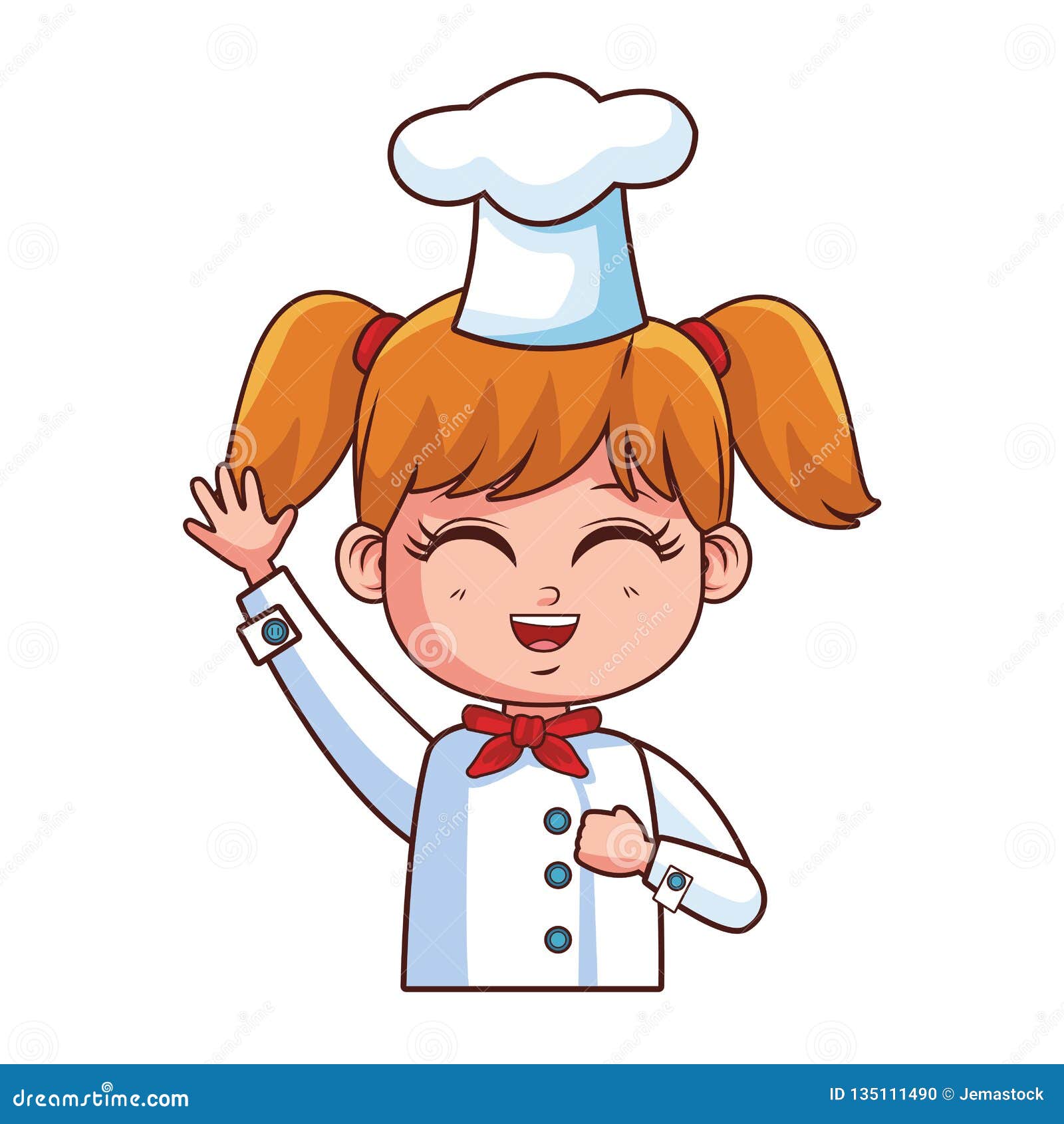Chef girl cartoon stock vector. Illustration of baking - 135111490