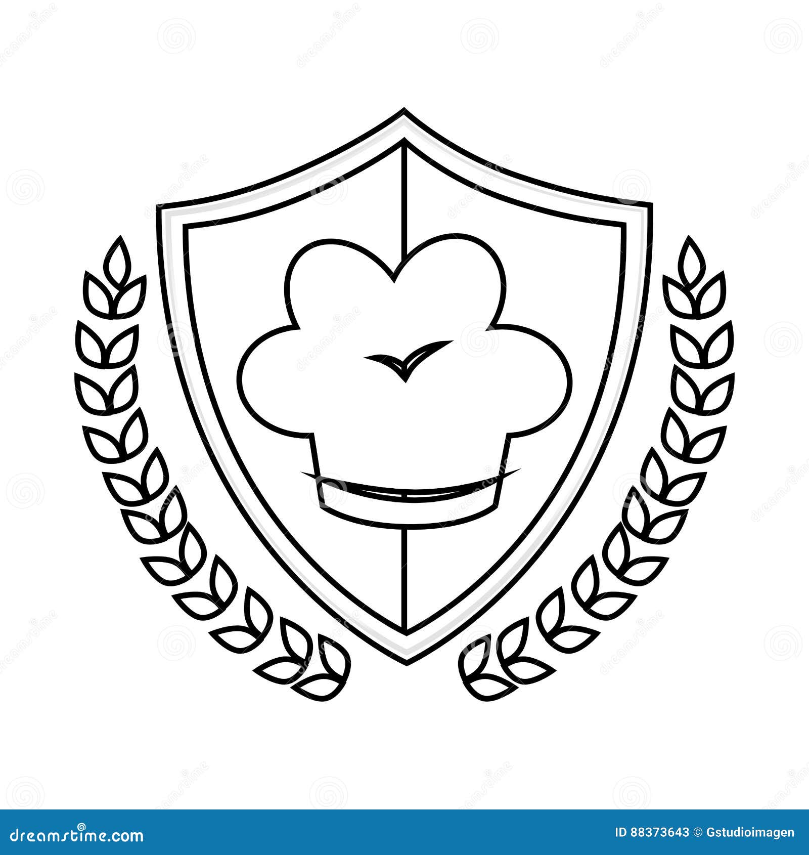 Chef hat restaurant emblem stock vector. Illustration of chef 88373643