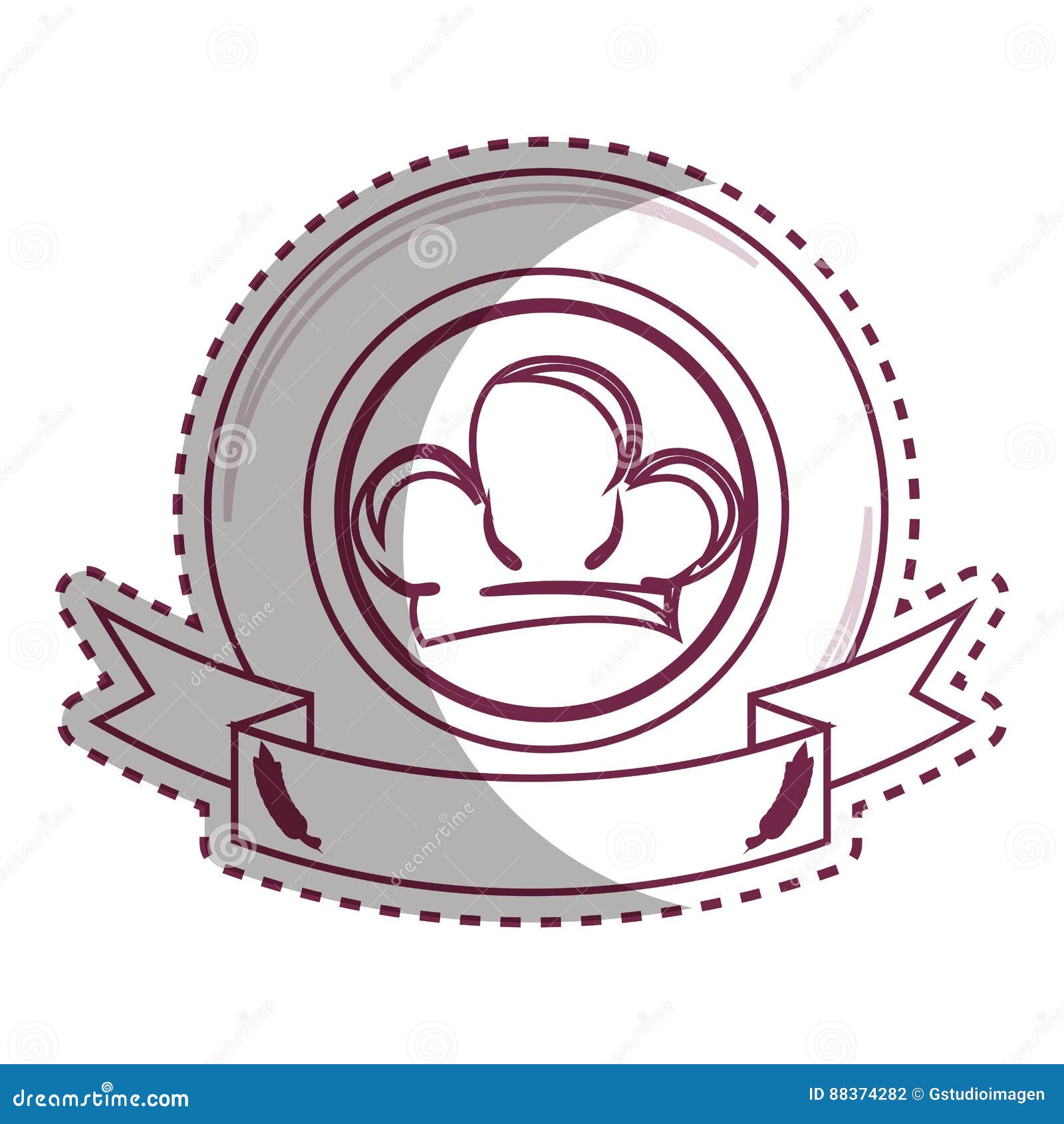 Chef hat restaurant emblem stock vector. Illustration of line 88374282