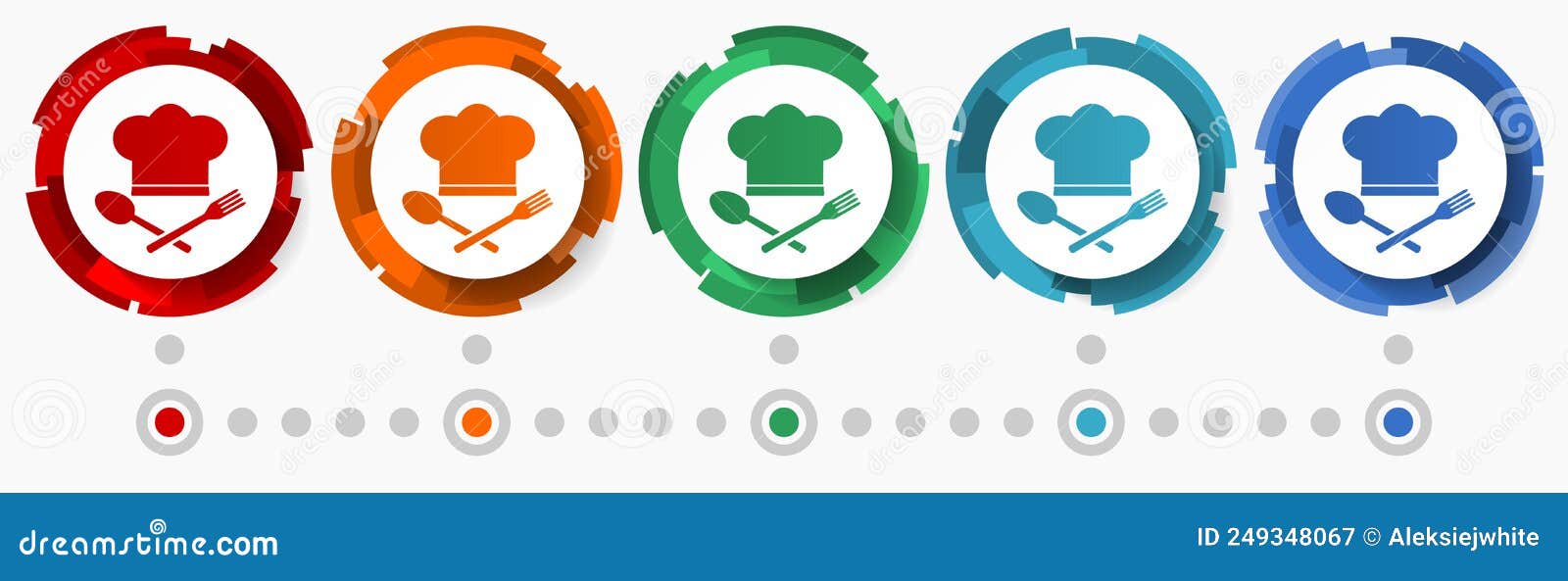 Chef Hat, Restaurant Menu Concept Concept Vector Icon Set, Flat Design