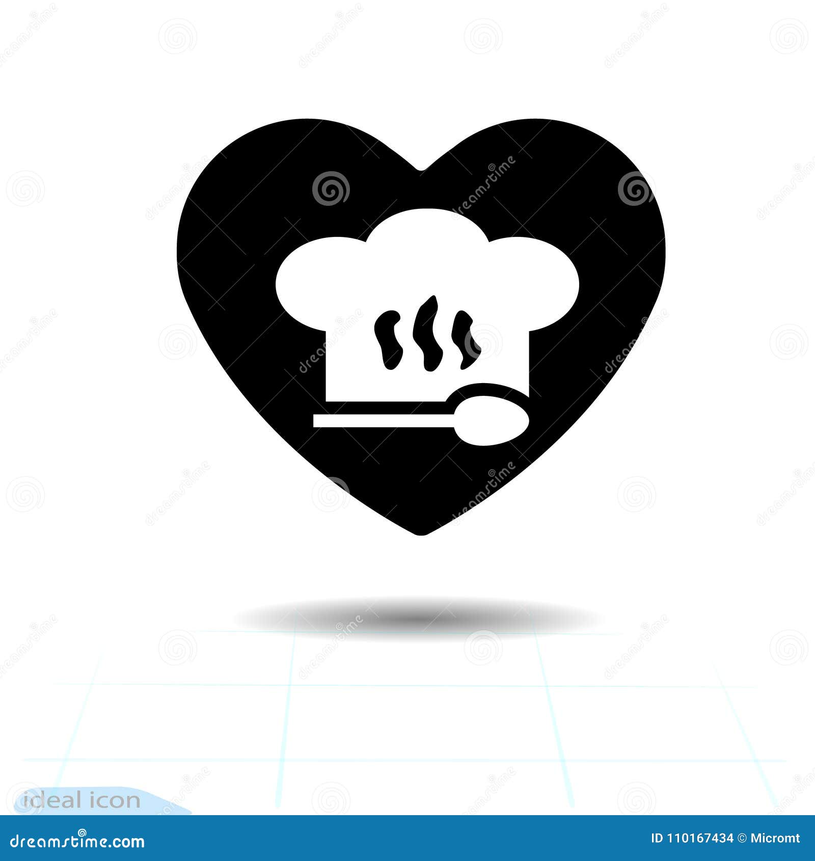 Chef Hat Sign Icon in Heart Valentines Day. Cooking Symbol. Cooks Hat ...