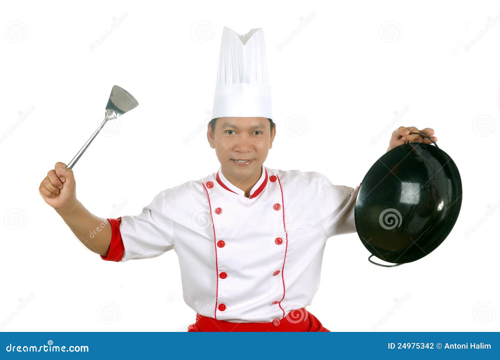 Chef Holding Cooking Utensils Stock Photo Image of gourmet, asia