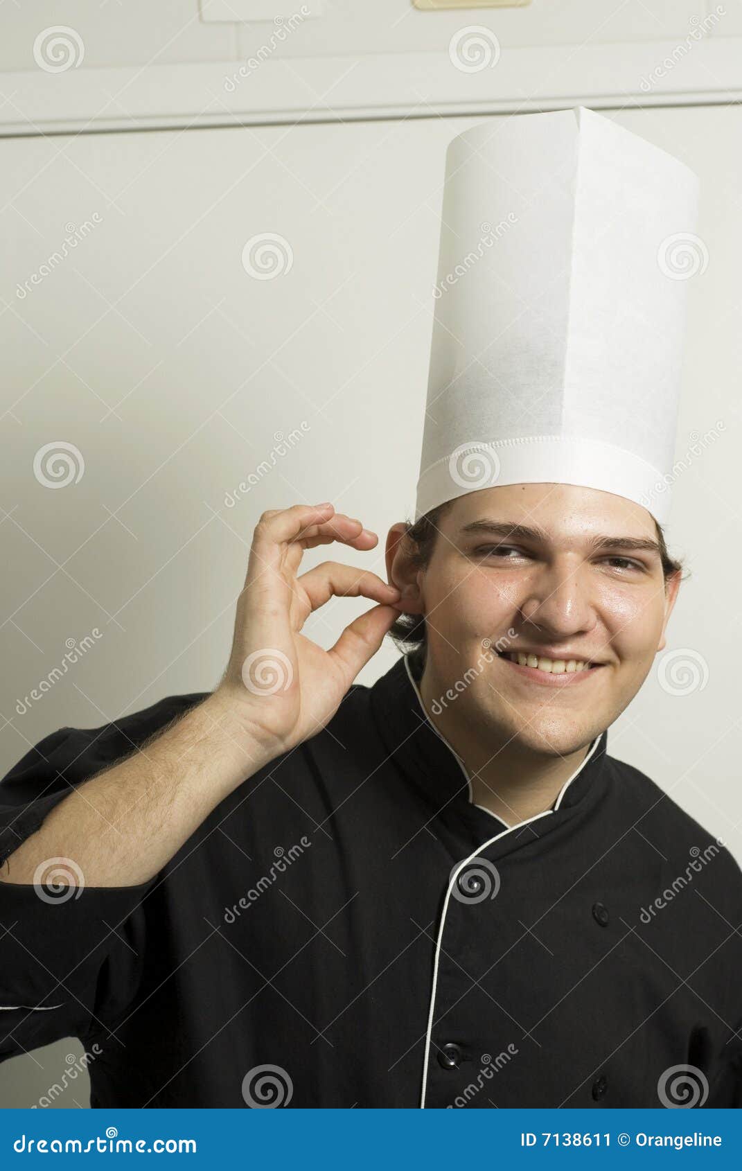 Chef Holding Ear stock image. Image of adult, home, fingers 7138611