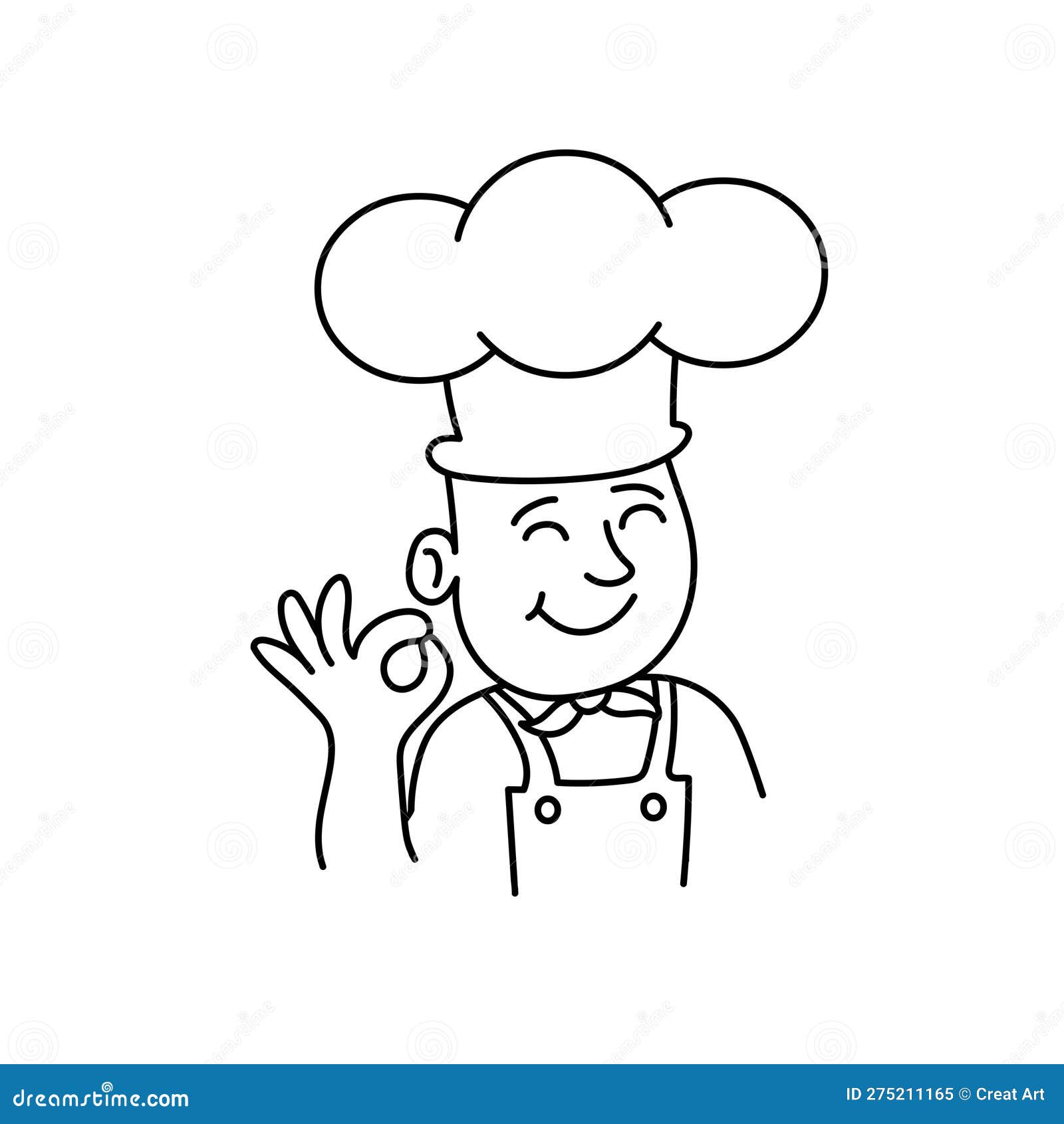 Chef Logo Cartoon Vector Illustration Black Line Art Stock Vector ...