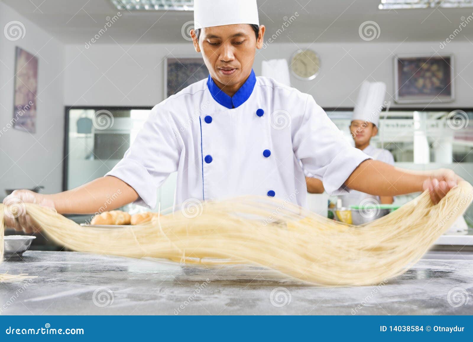 Chef making noodle stock photo. Image of food, flour 14038584