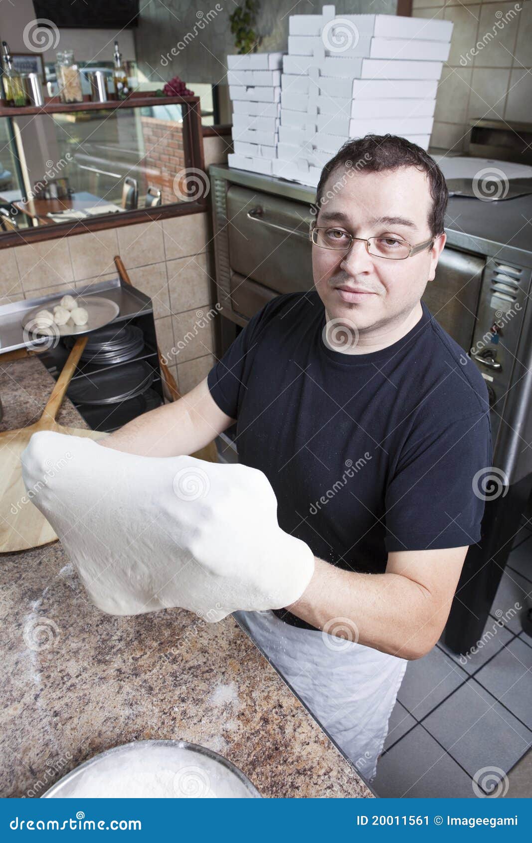 Chef making a pizza stock image. Image of jumbo, businessman 20011561