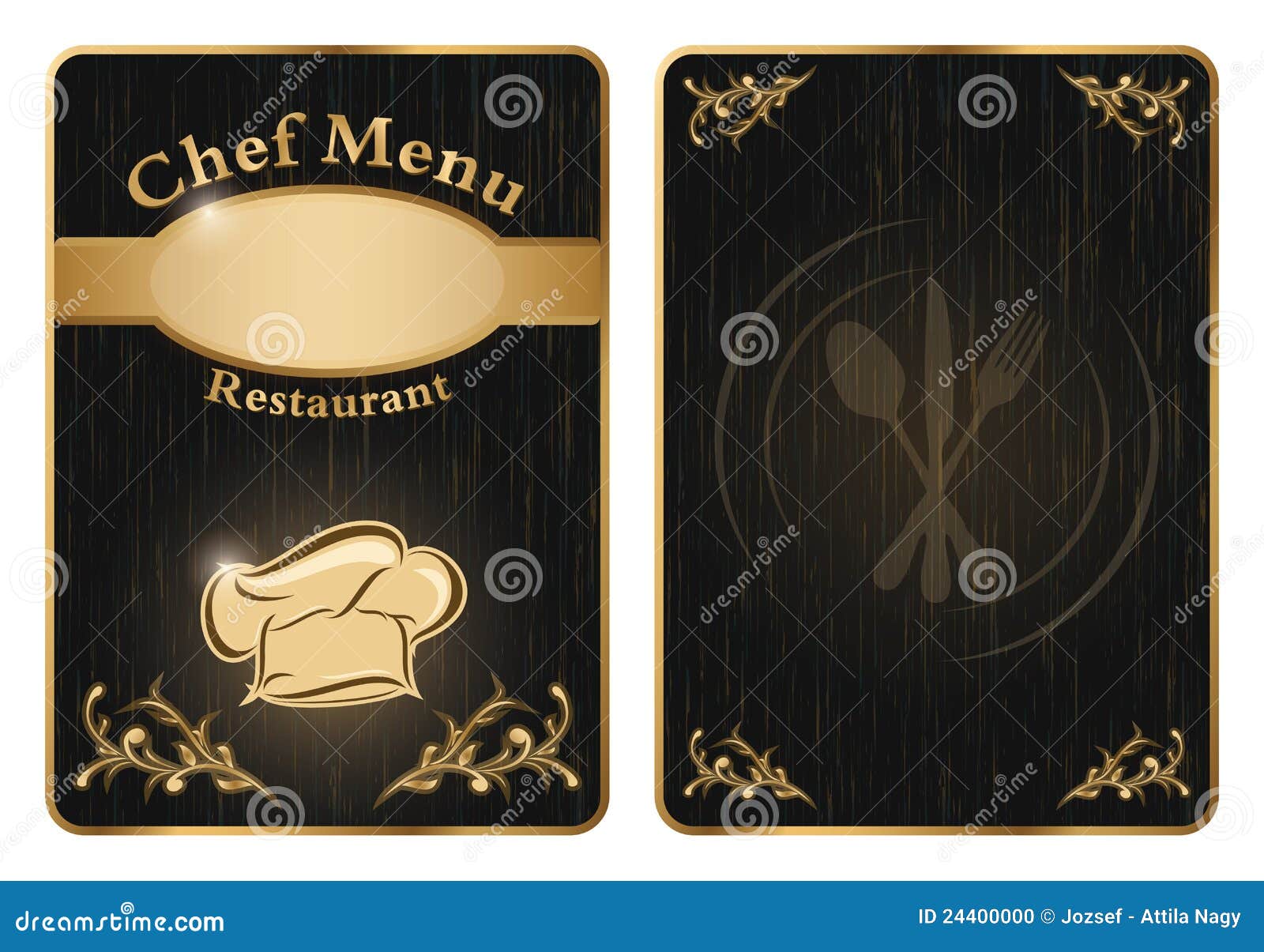Chef Menu Restaurant Cover or Board Vector 2 Stock Vector