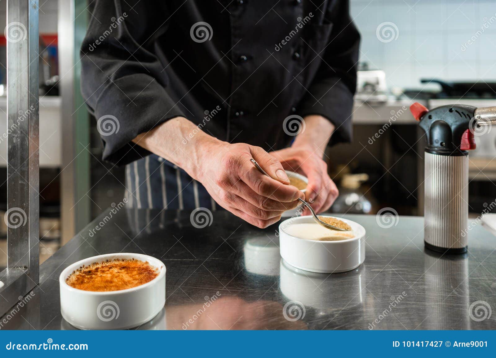 chef or patissier preparing dessert