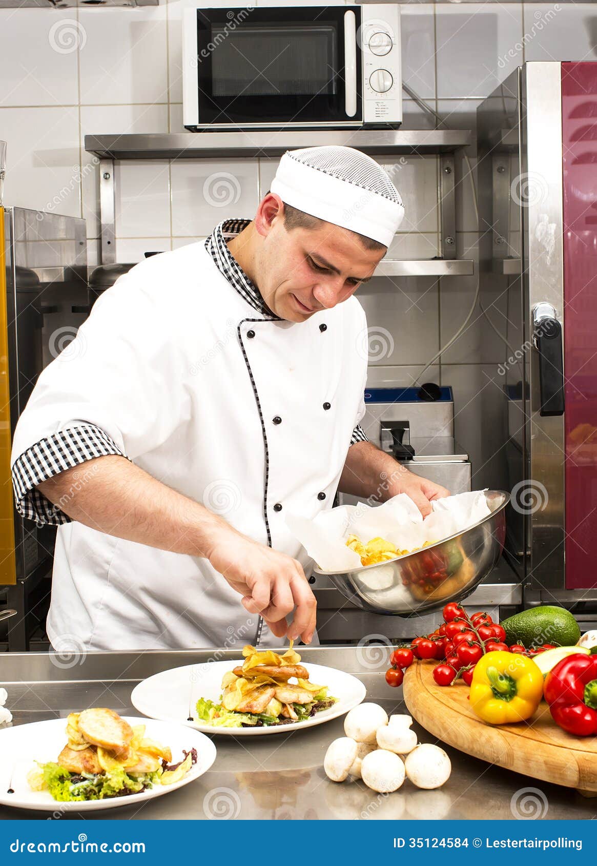 Chef Prepares A Meal Stock Images - Image: 35124584