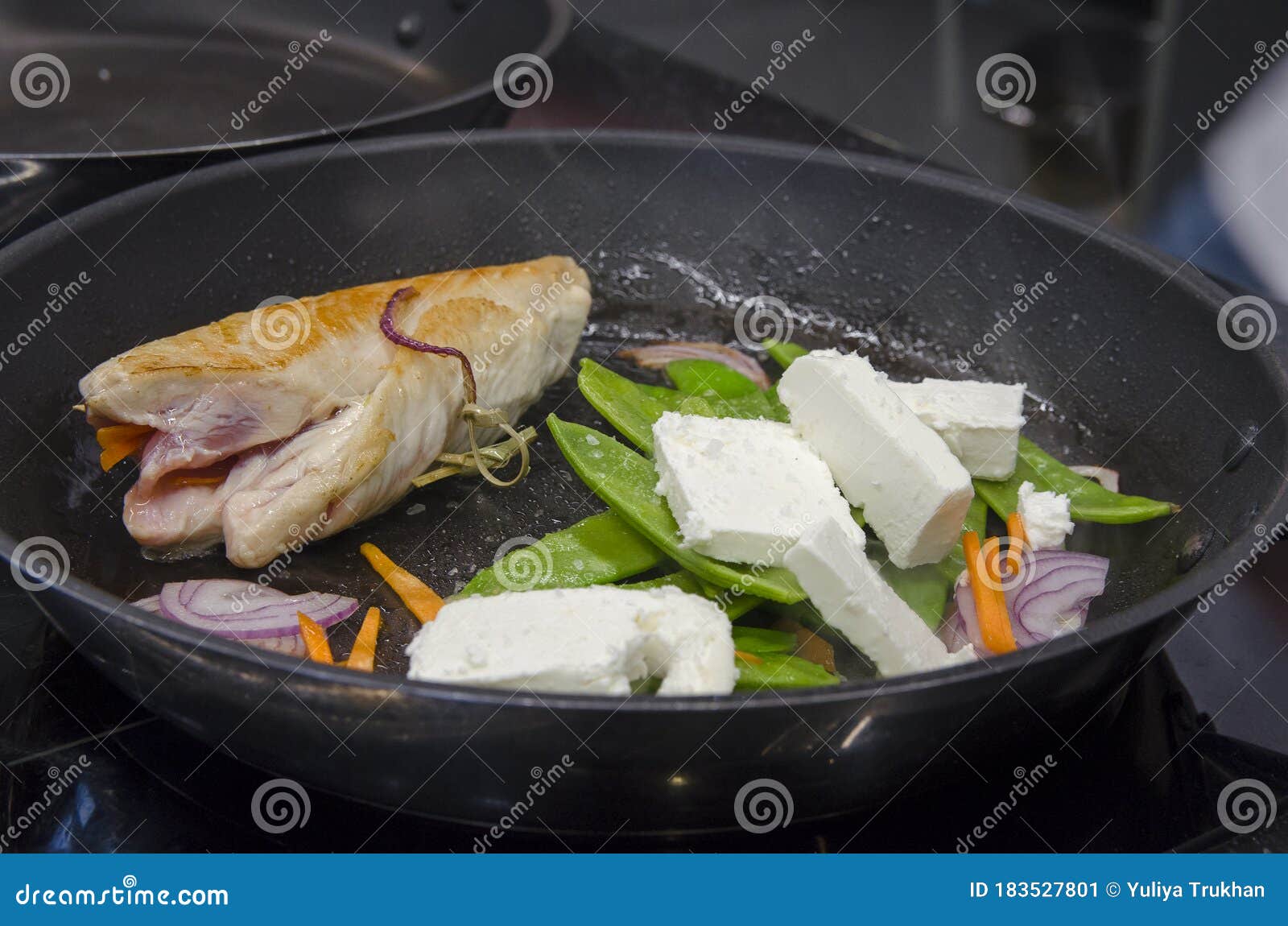 Chef Preparing Dishes in a Frying Pan Stock Image Image of kitchen