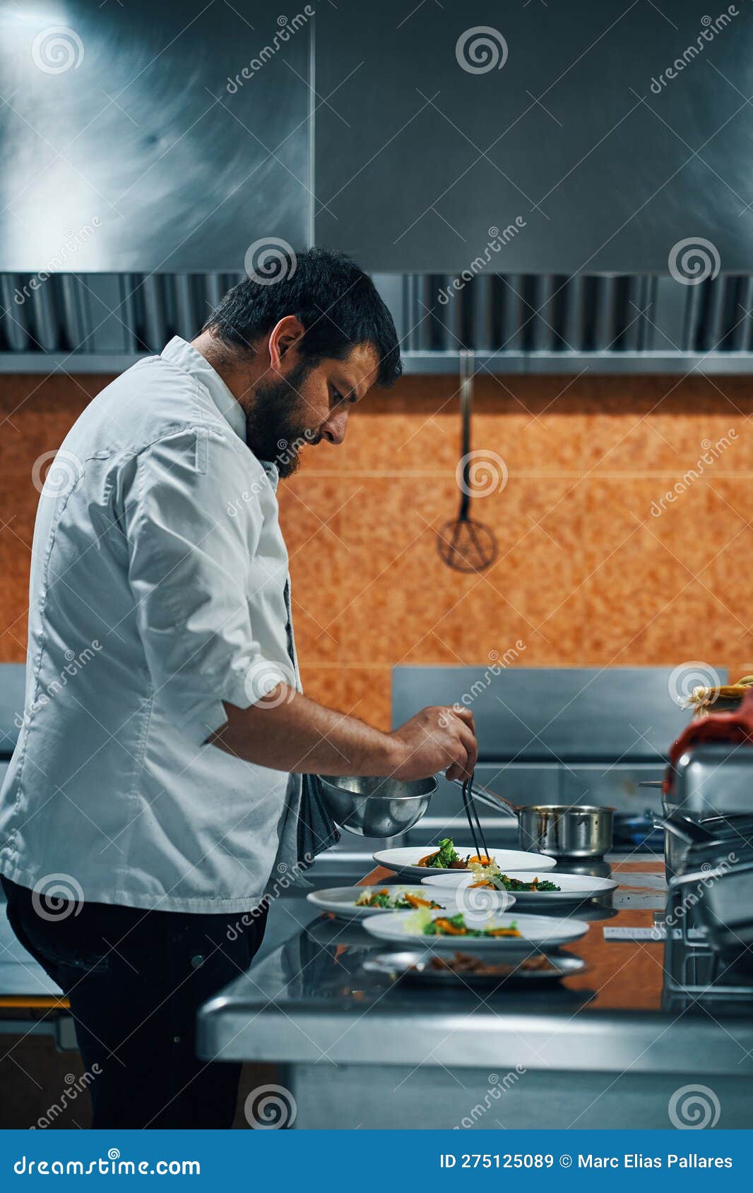 Chef Preparing Dishes for Tasting Menu Stock Image - Image of eatery ...