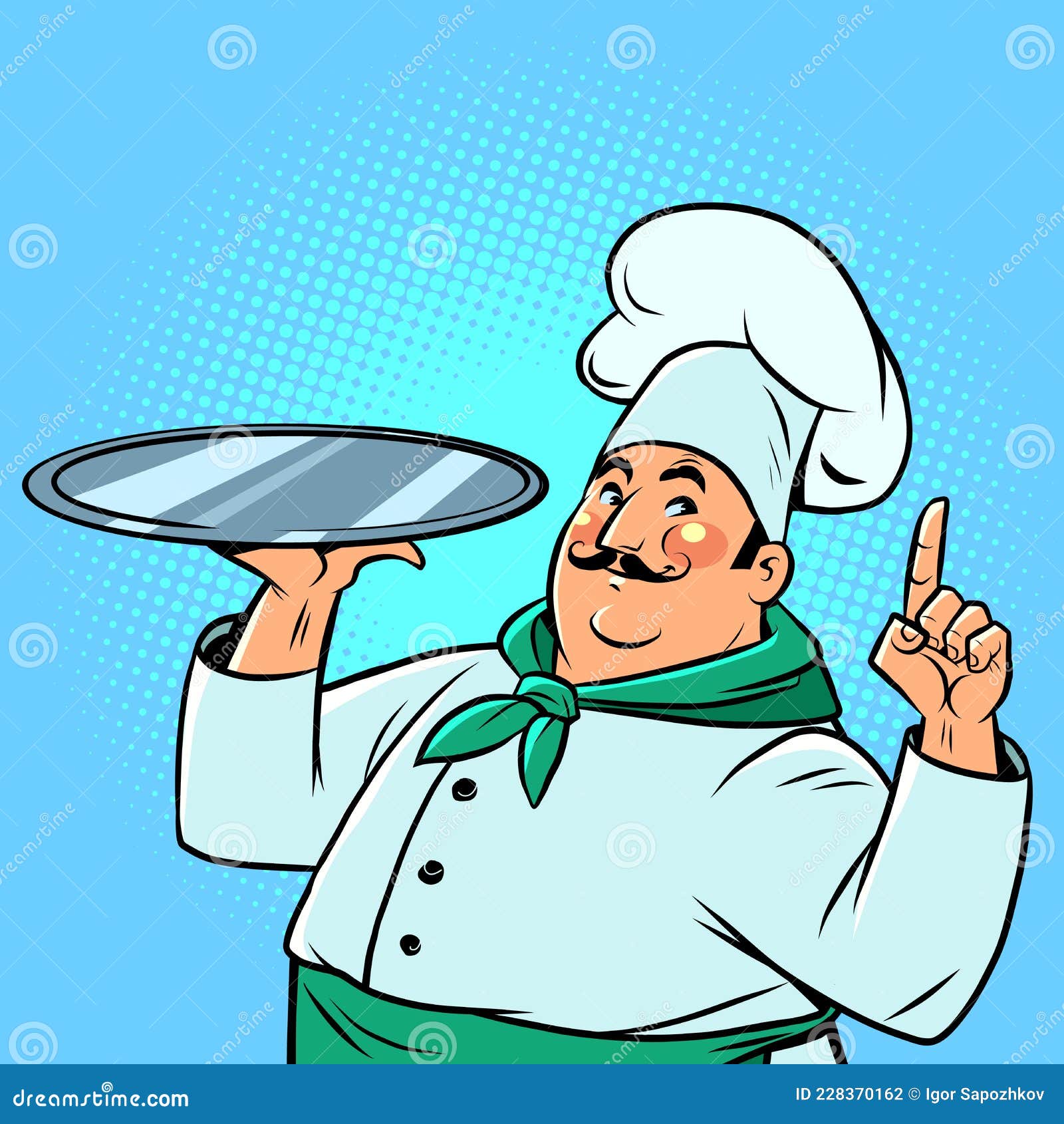 A Chef in a Restaurant with a Tray for Food. a Professional at Work Stock  Vector - Illustration of vector, gourmet: 228370162