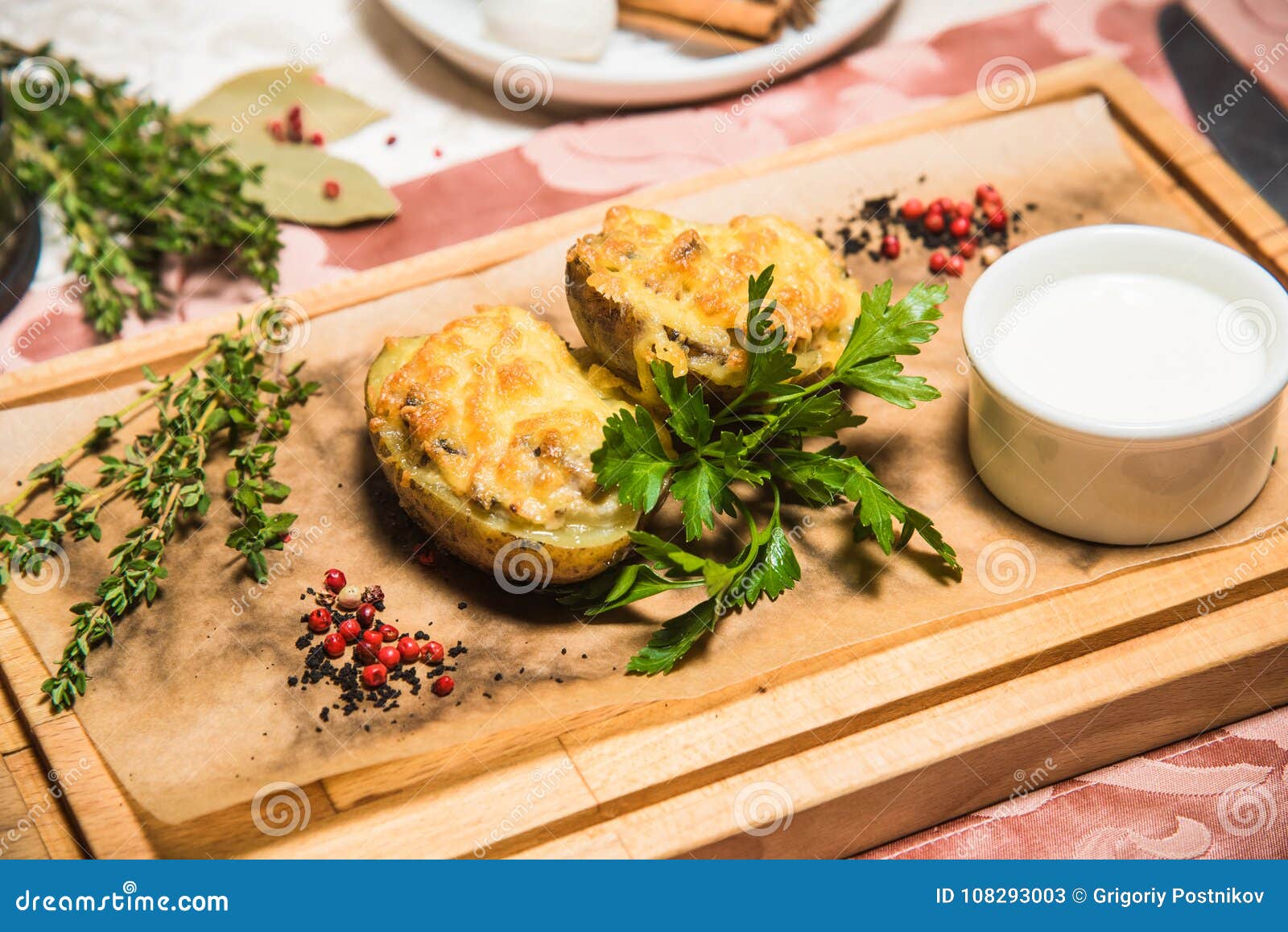 Chef S Specialty Presented in Restaurant on Served Table Stock Image