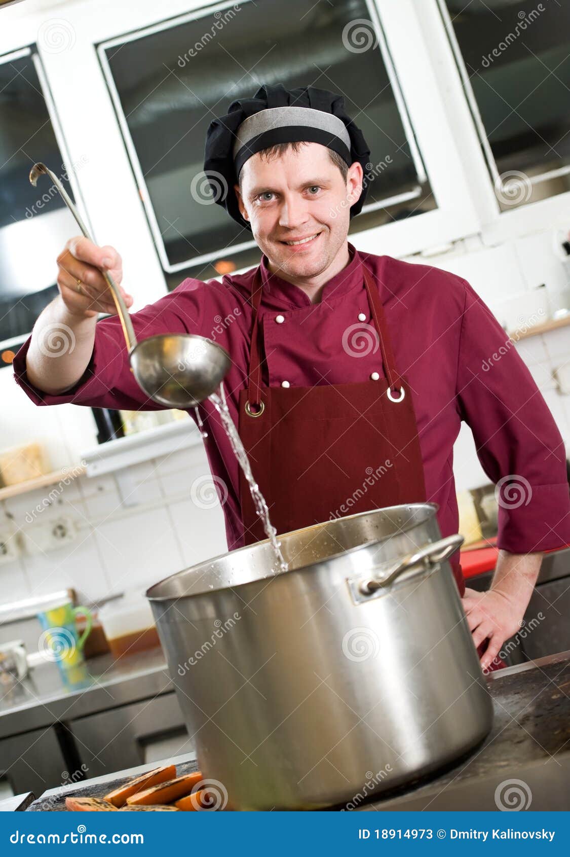 Chef with scoop stock image. Image of frying, clothing 18914973