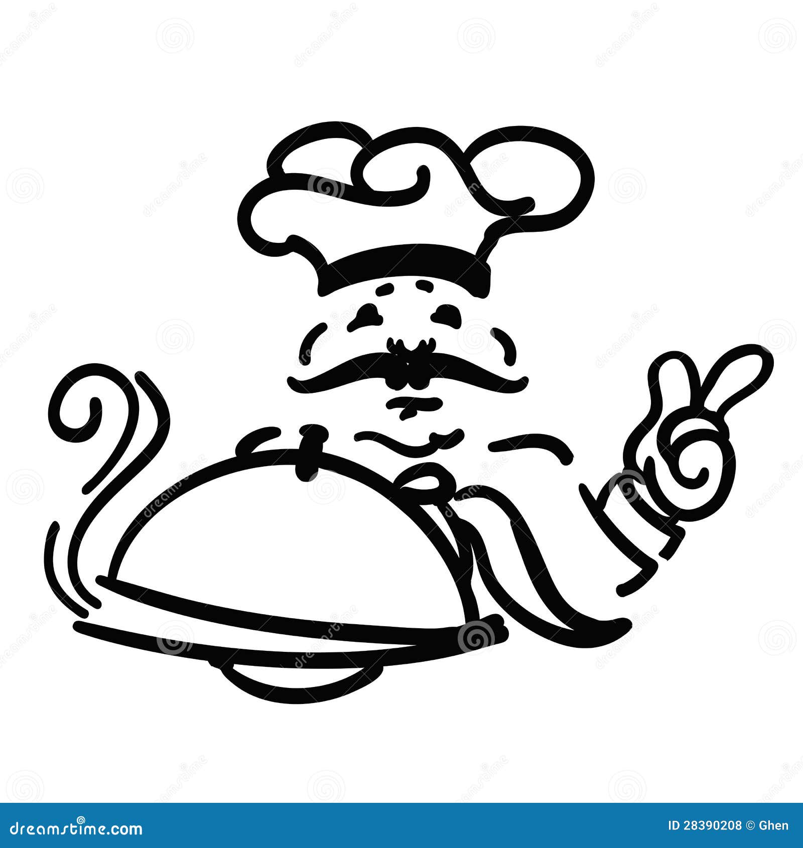 Chef serving tray stock vector. Illustration of catering - 28390208