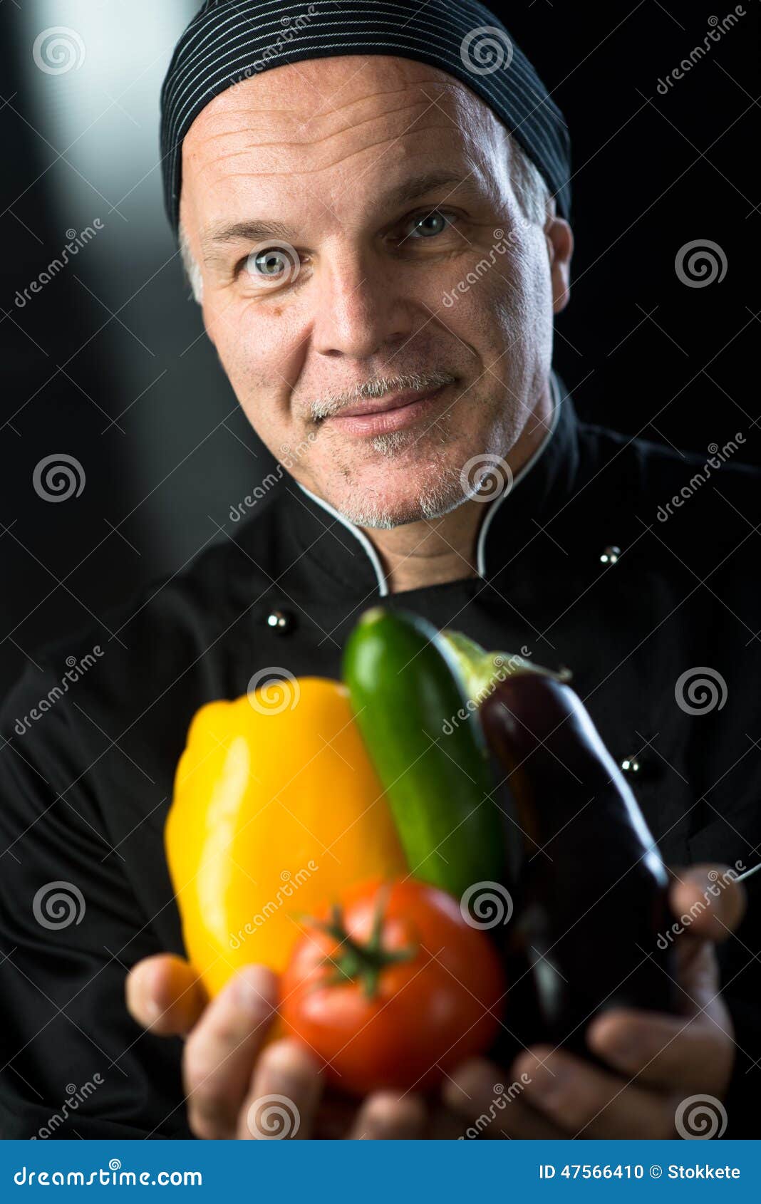Chef Showing Fresh Vegetables Stock Photo Image of healthy, success